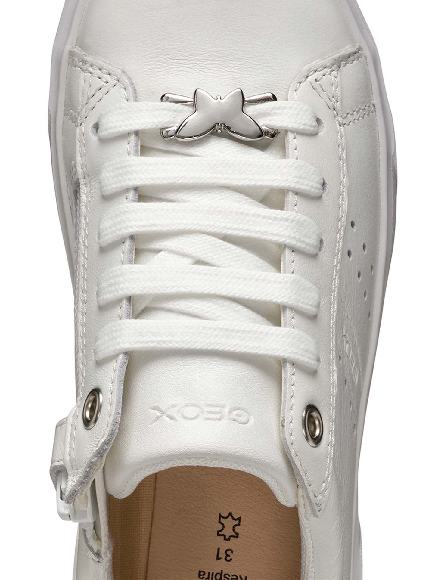 SNEAKERS NETTUNO CON ZIP GEOX BAMBINA BIANCO ARGENTO