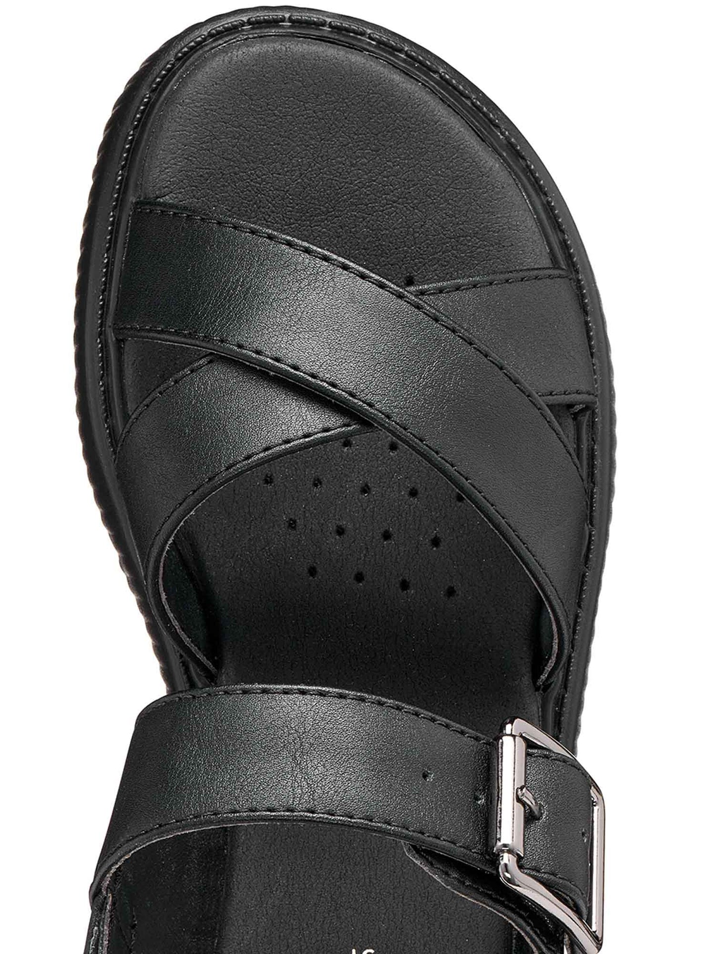 Sandalo nero Geox Kodette con fibbia da bambina