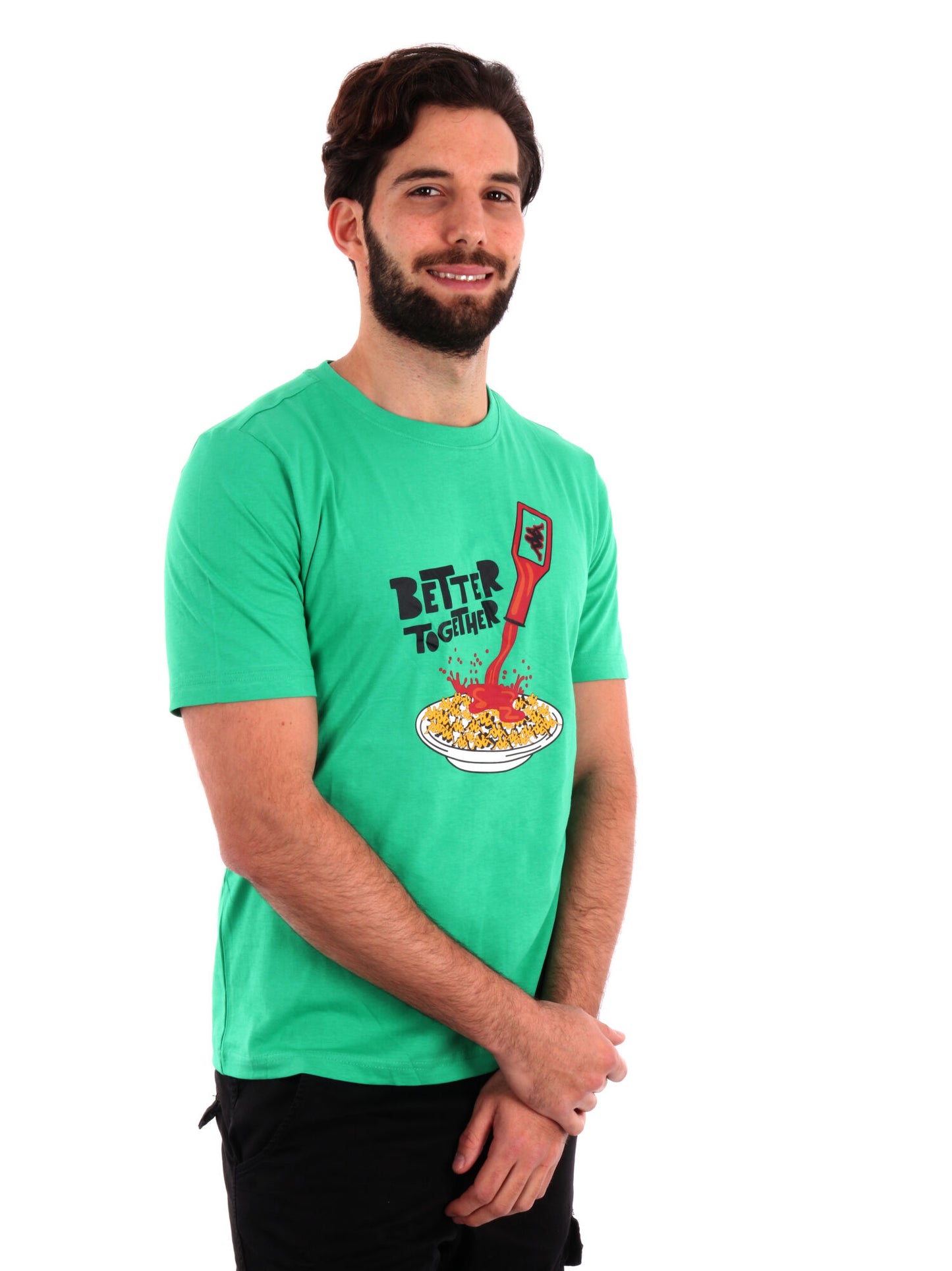 T-SHIRT LOGO GLESTO KAPPA UOMO VERDE