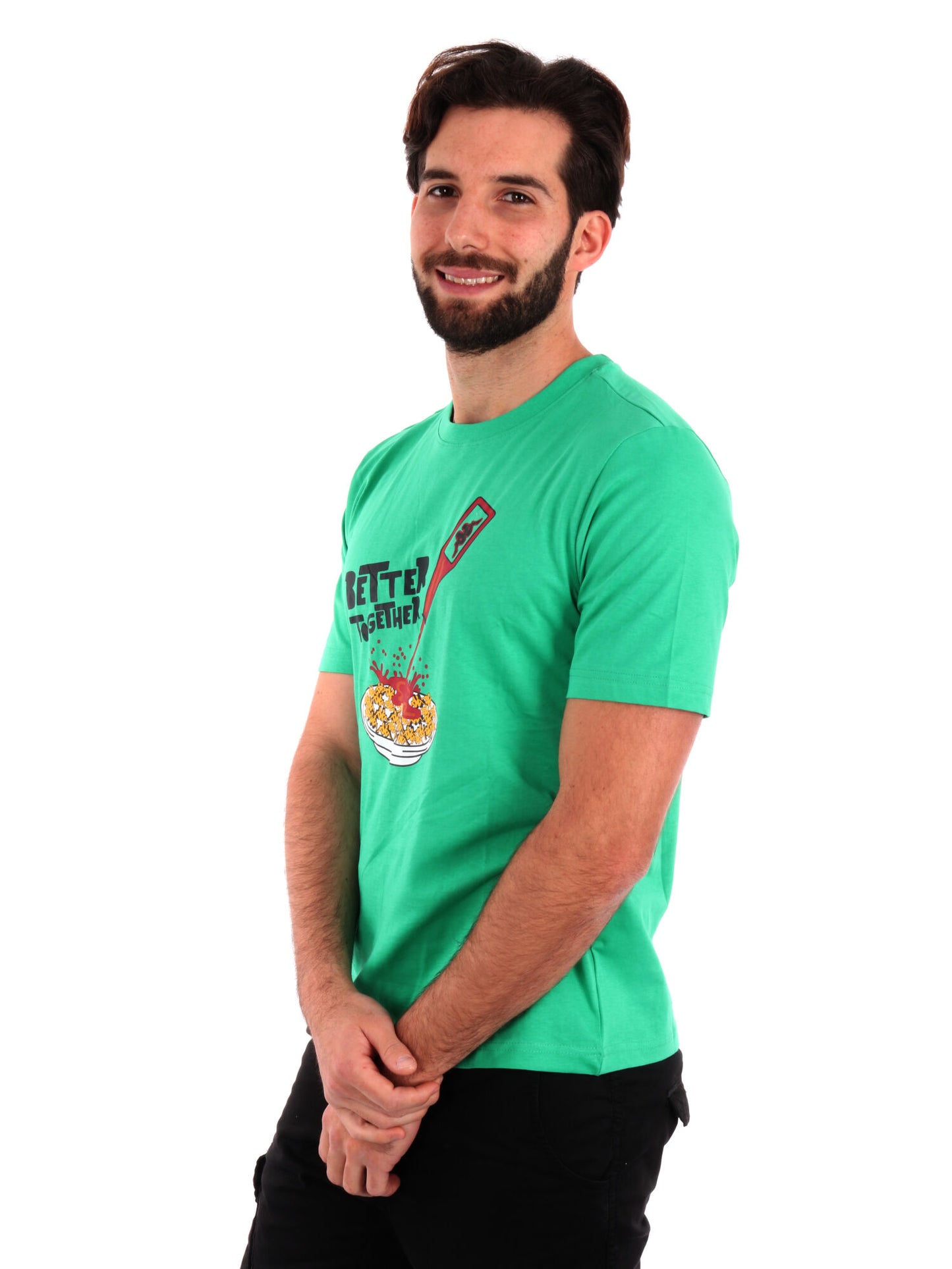 T-SHIRT LOGO GLESTO KAPPA UOMO VERDE