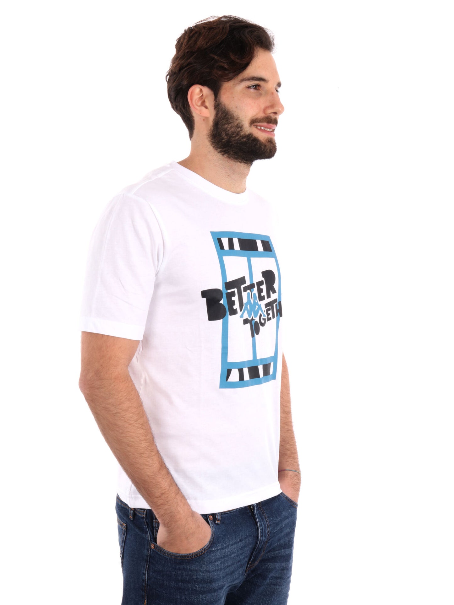 T-SHIRT LOGO GIMMIO KAPPA UOMO BIANCO