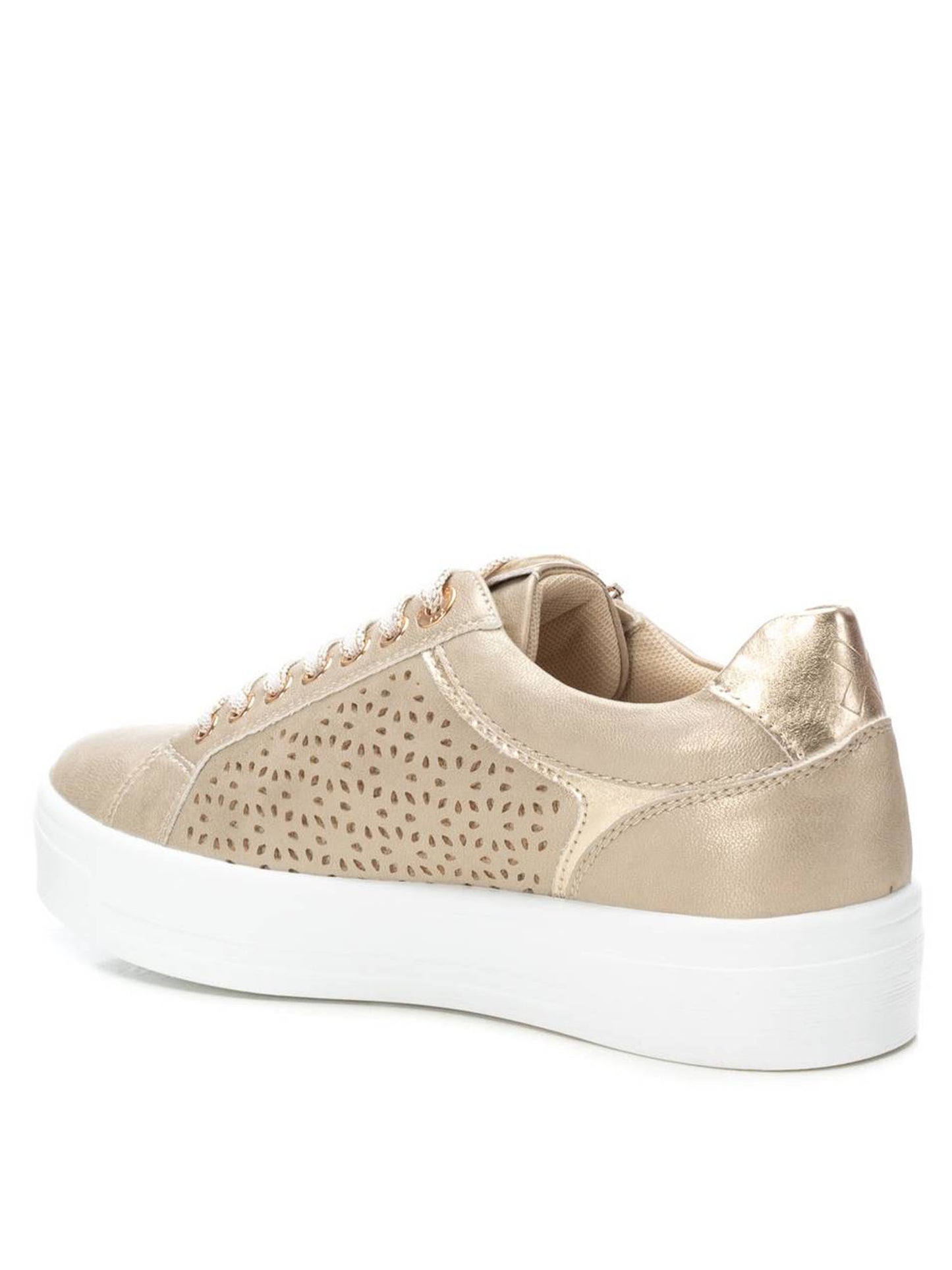Sneakers Xti platform oro da donna con chiusura a lacci e zip