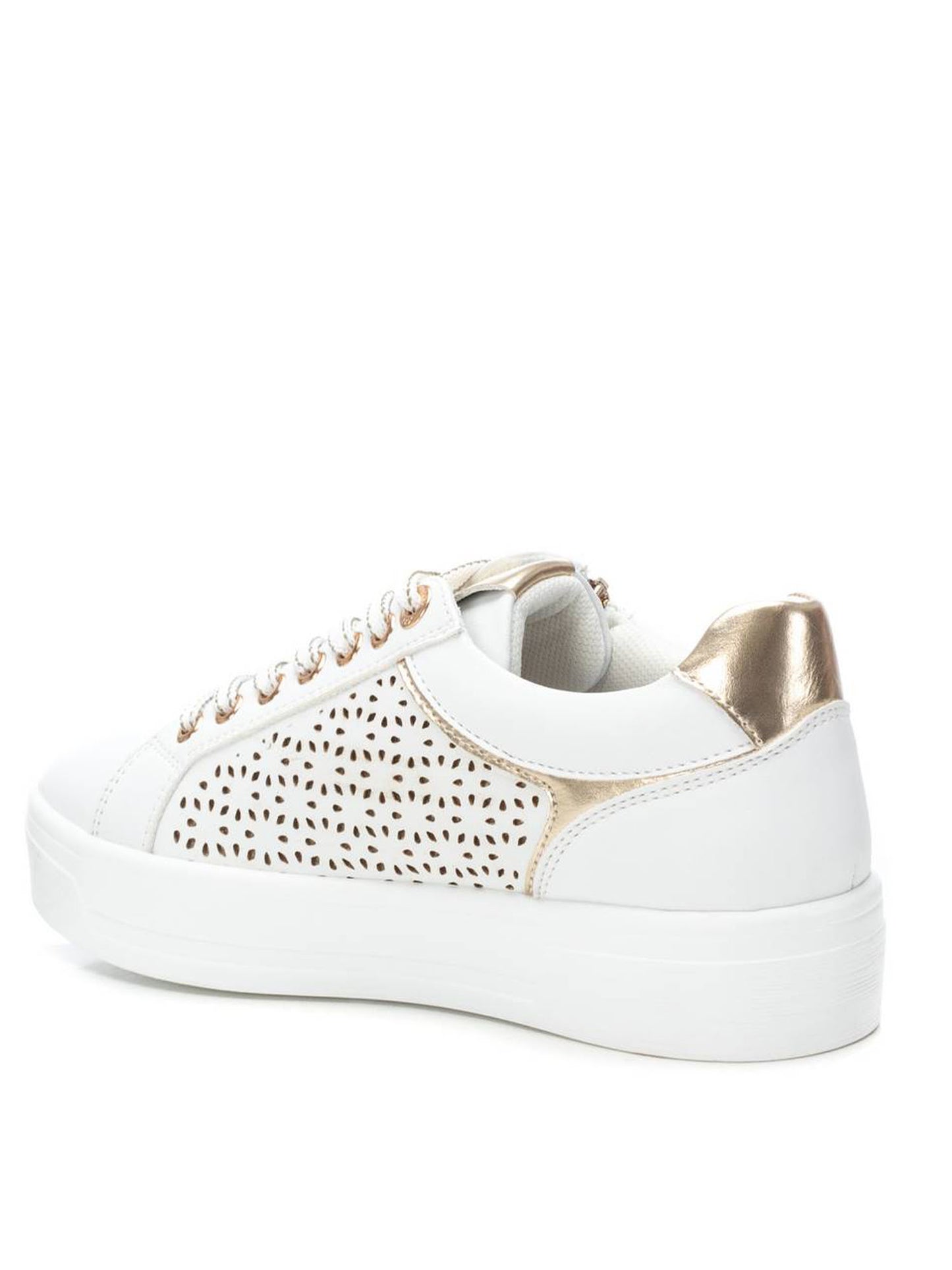 Xti sneakers da donna con platform e zip laterale in bianco