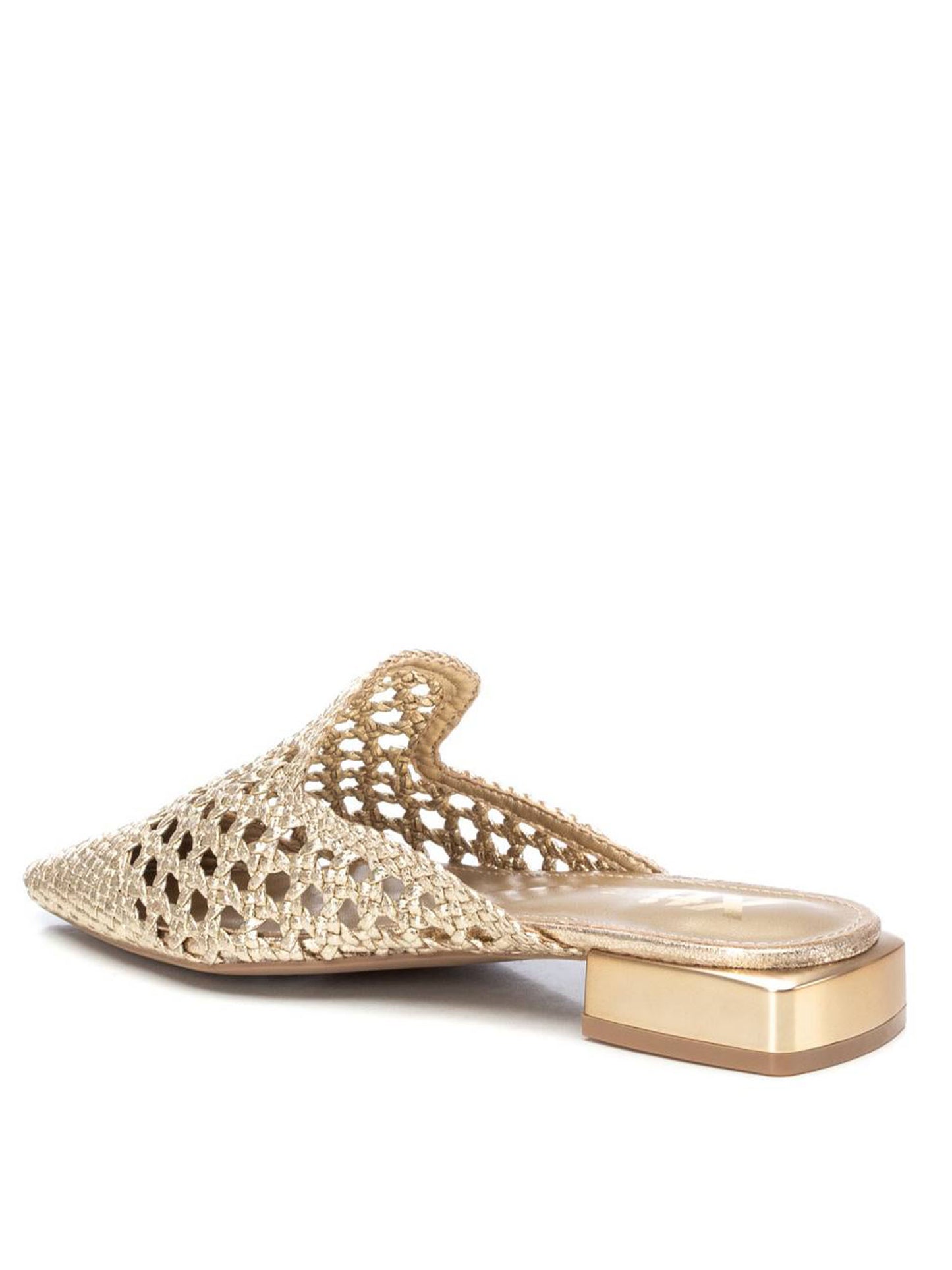 Sandali sabot intrecciati Xti oro per donna, eleganti e comodi