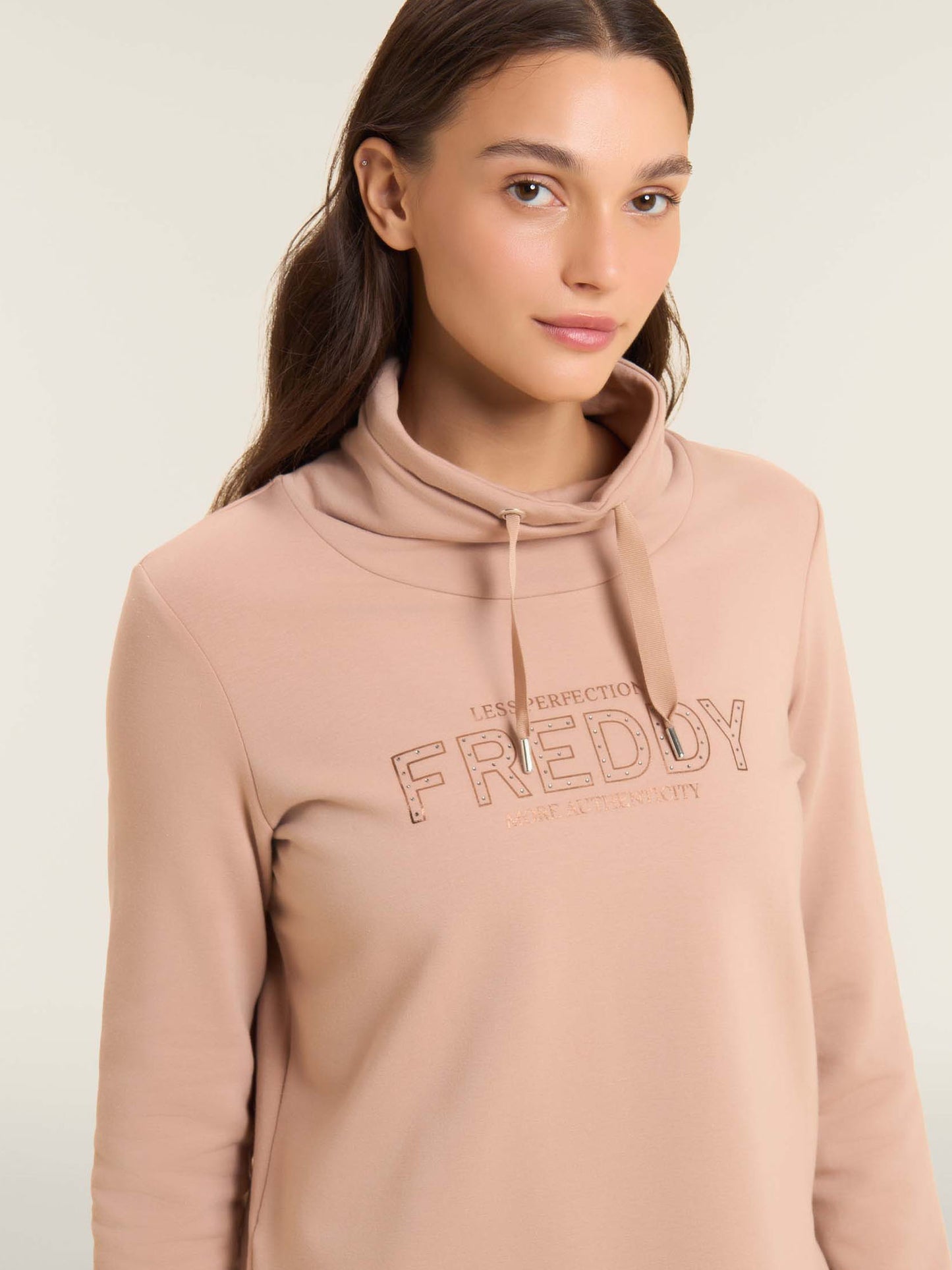 FELPA A COLLO ALTO COLLEGE LUXE FREDDY DONNA BEIGE