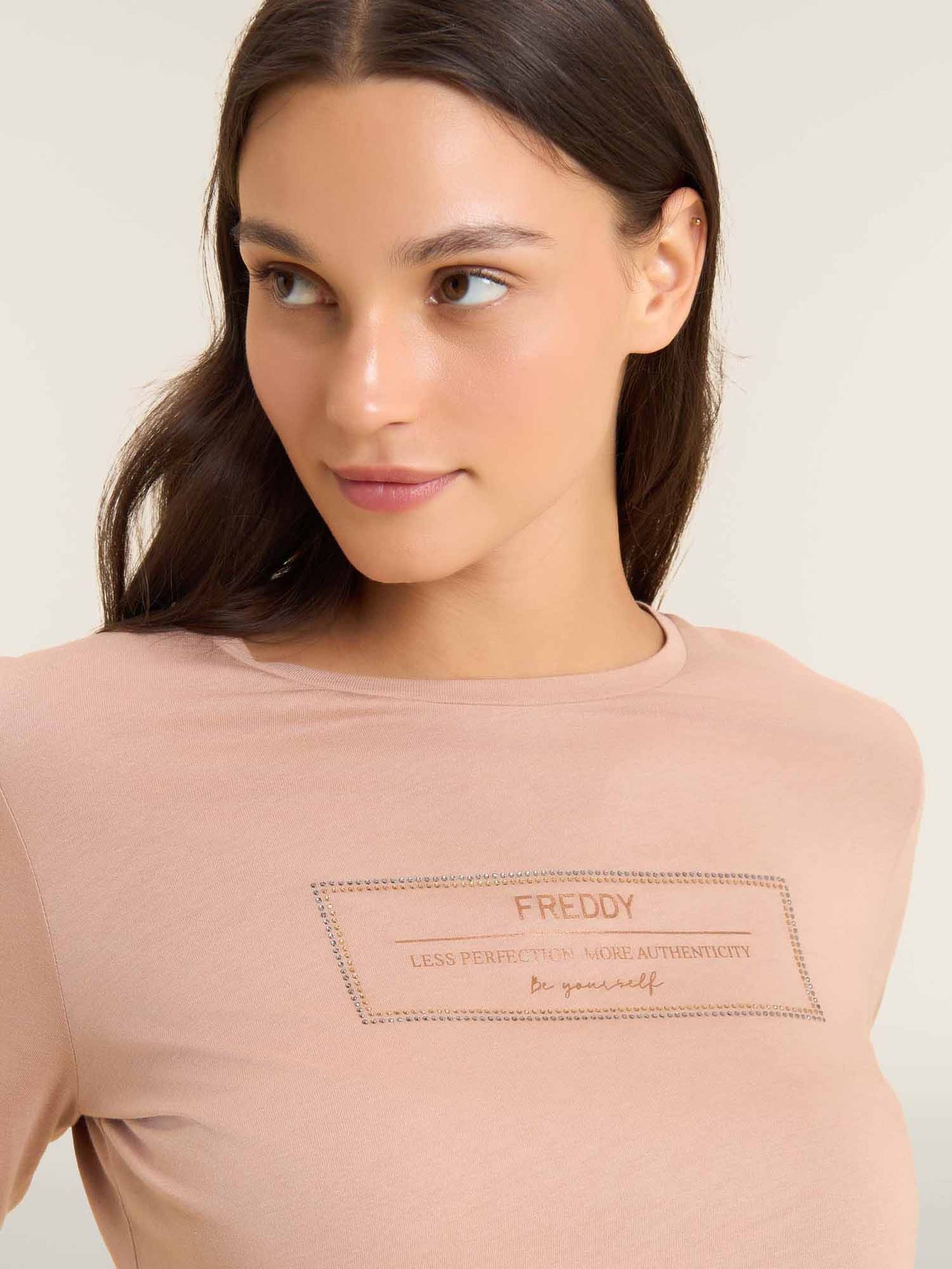 MAGLIA A MANICHE LUNGHE COLLEGE LUXE FREDDY DONNA BEIGE