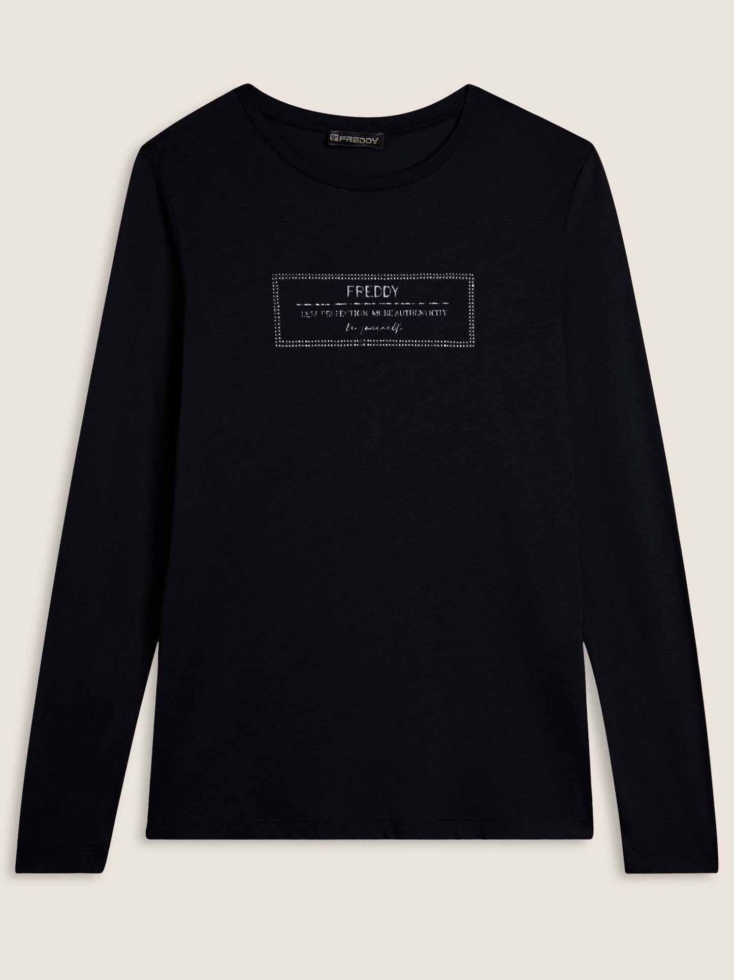 MAGLIA A MANICHE LUNGHE COLLEGE LUXE FREDDY DONNA NERO