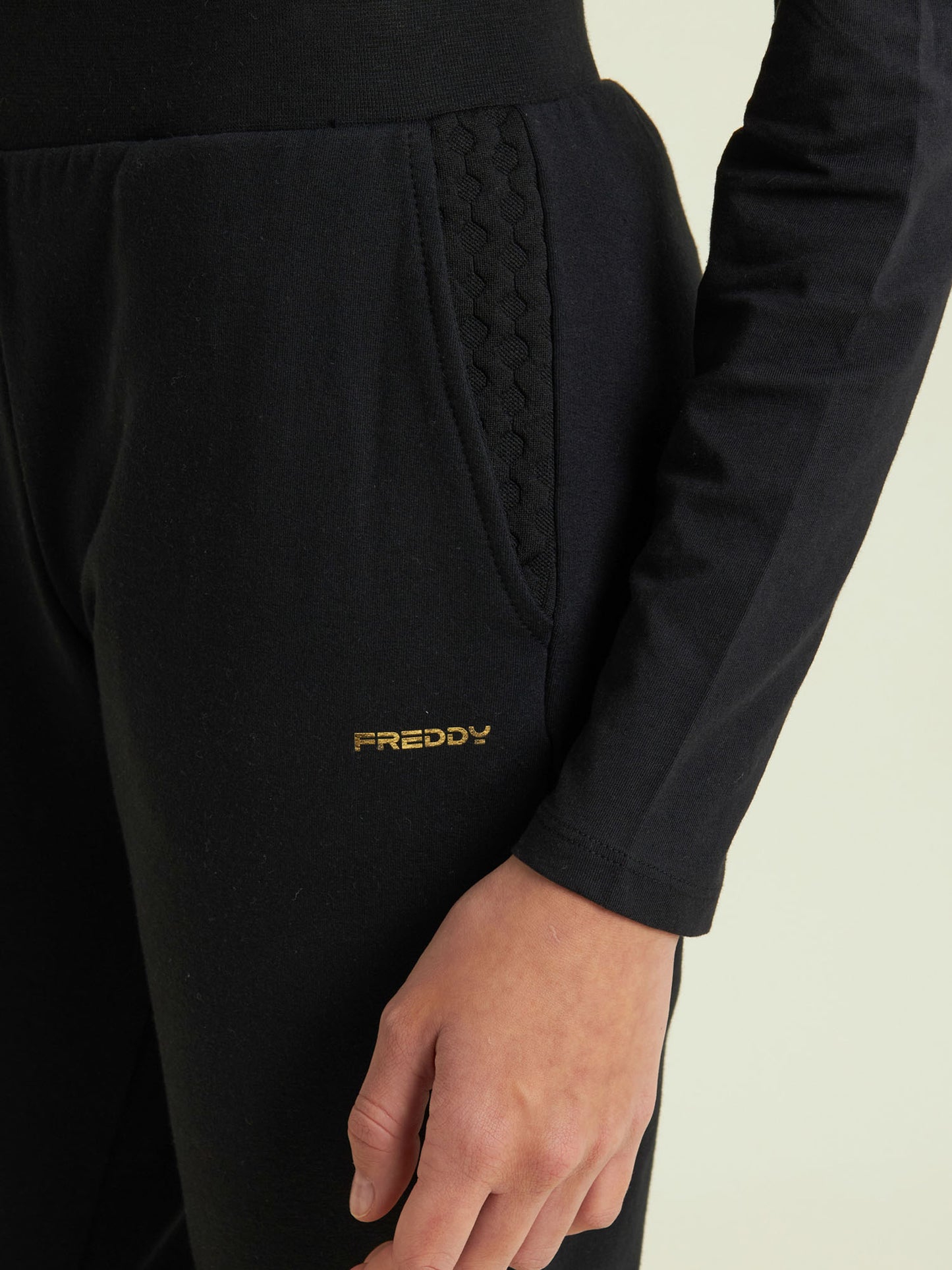 PANTALONE FELPATO SLOUNGE FREDDY DONNA NERO
