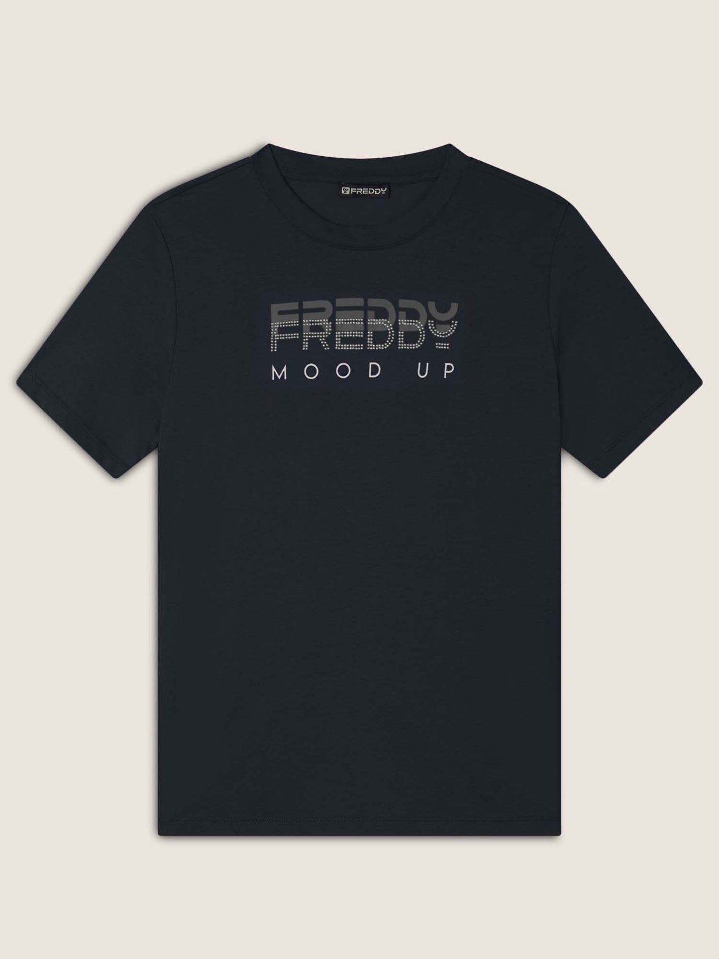 T-SHIRT CON STAMPA E STRASS FREDDY DONNA BLU
