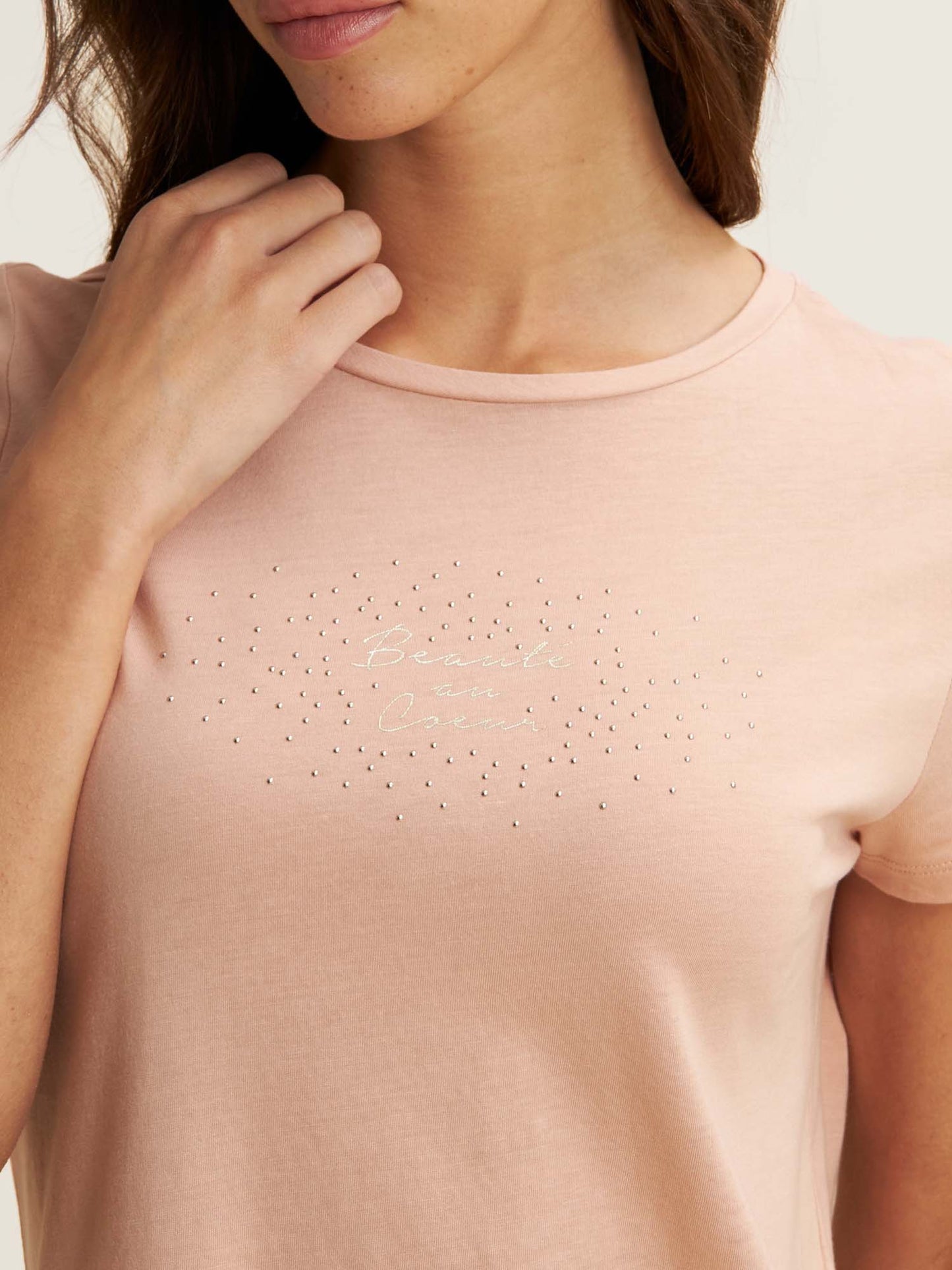 T-SHIRT CON STAMPA E STRASS FREDDY DONNA ROSA
