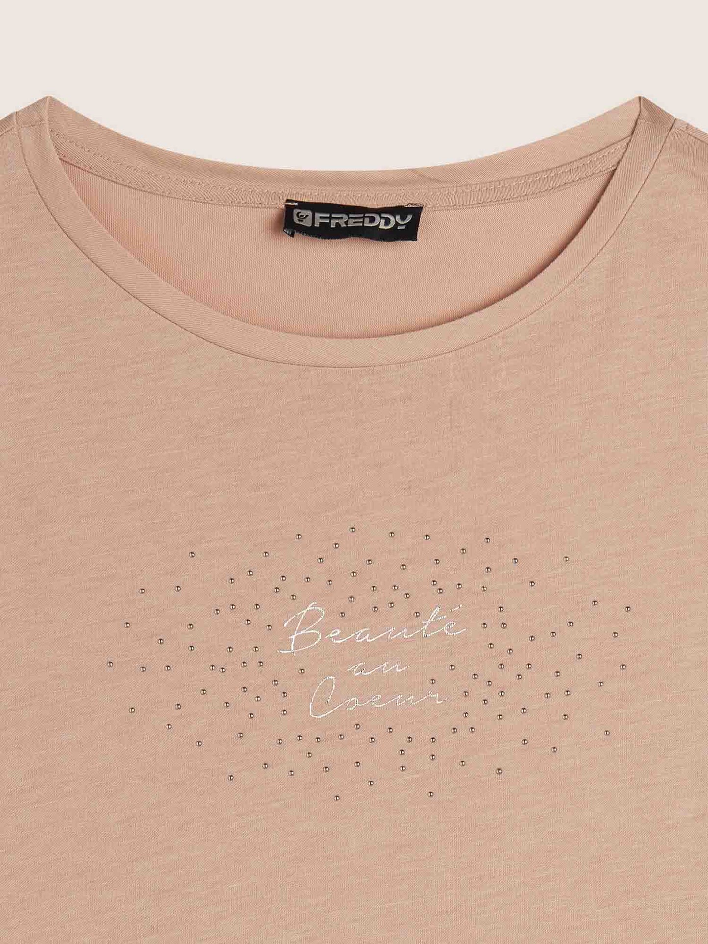 T-SHIRT CON STAMPA E STRASS FREDDY DONNA ROSA
