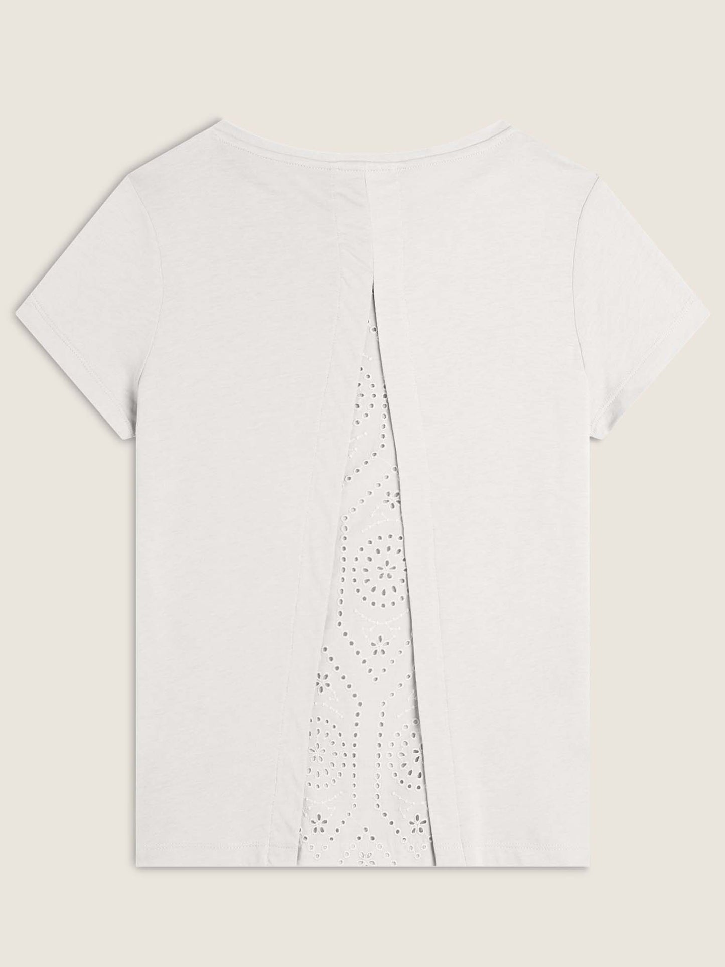 T-SHIRT CON DETTAGLIO IN SANGALLO FREDDY DA DONNA PANNA