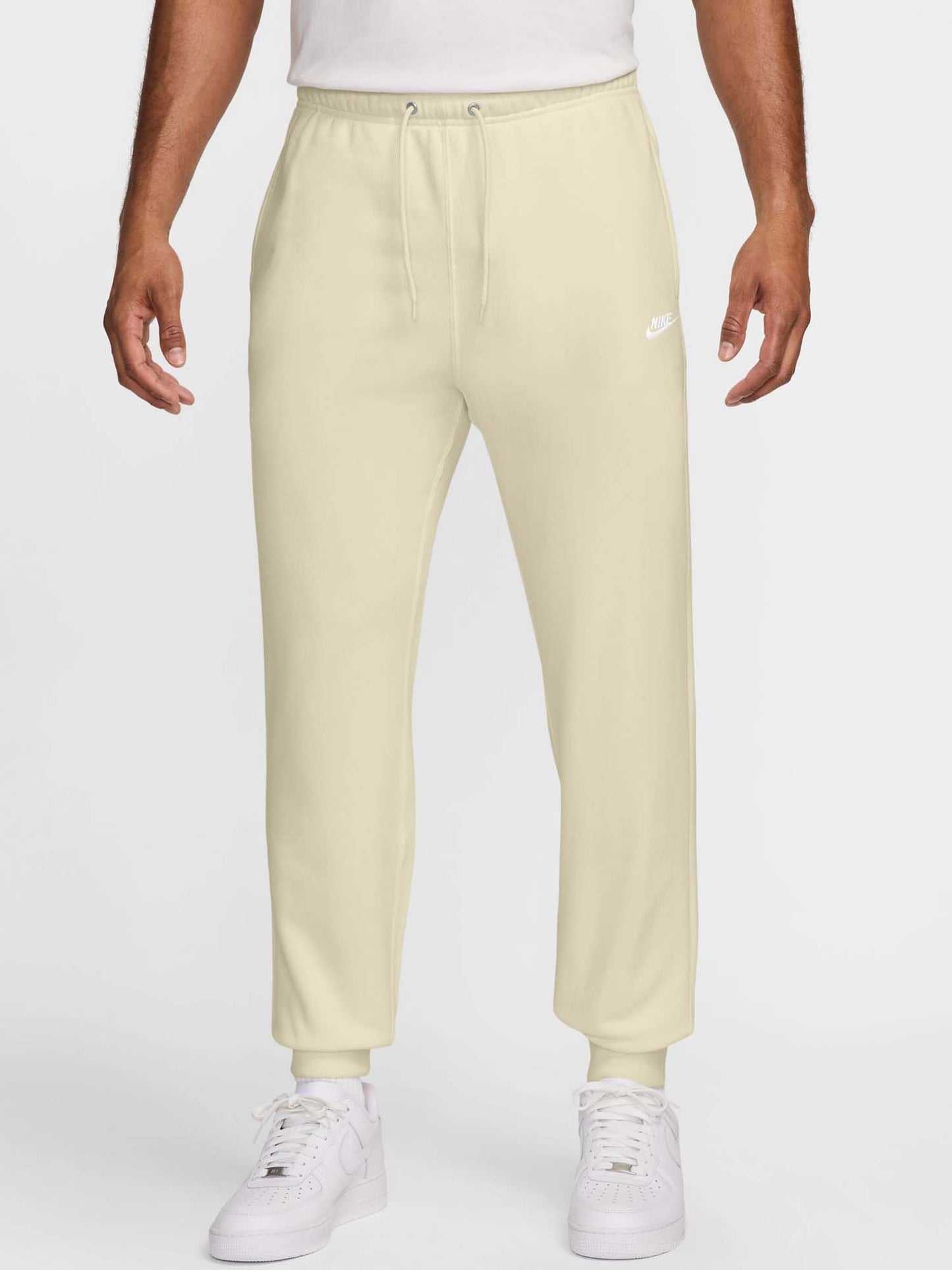 Pantaloni Nike Club in French Terry beige da uomo per uso sportivo