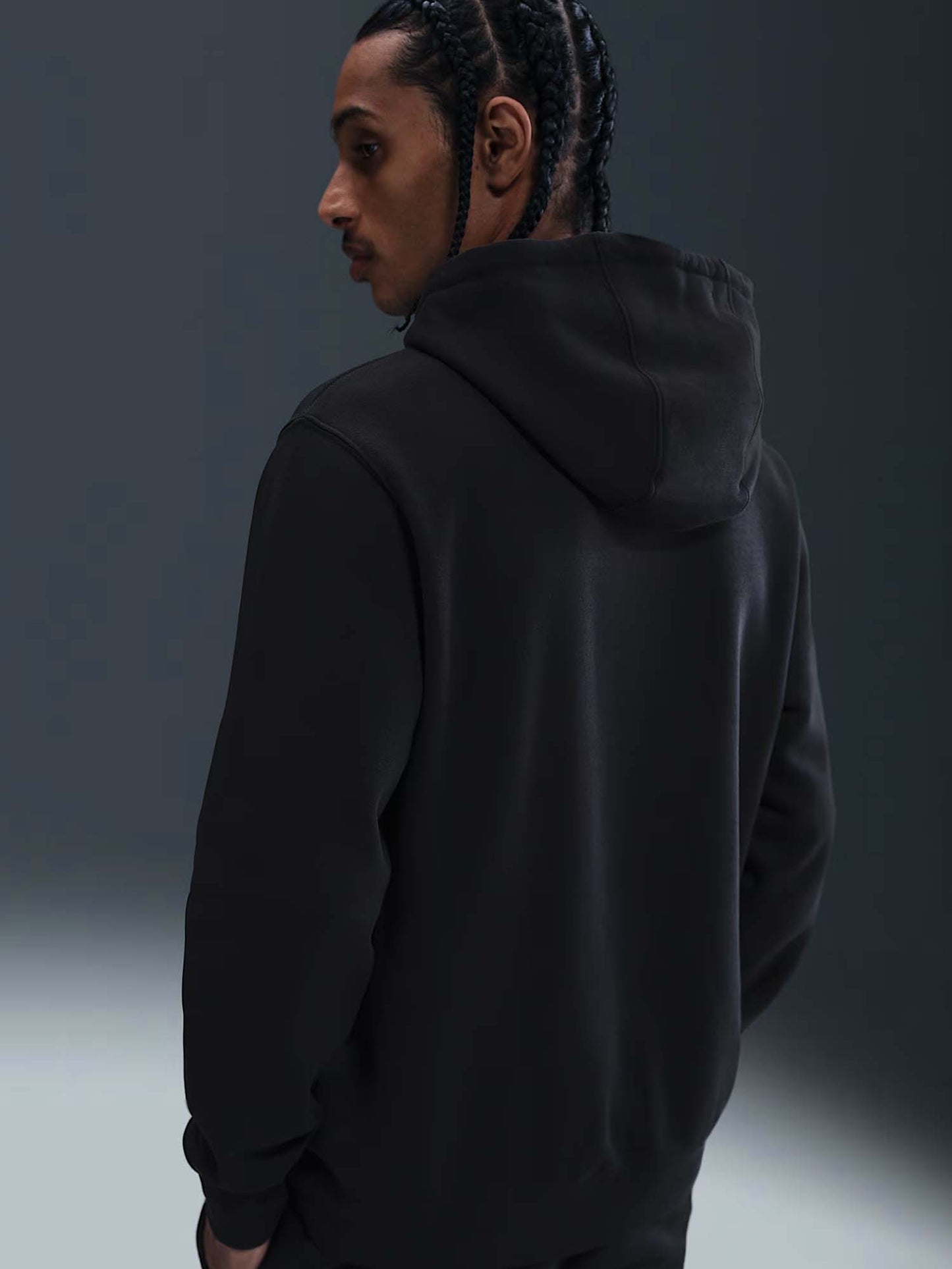 FELPA CLUB CON CAPPUCCIO NIKE DA UOMO NERO