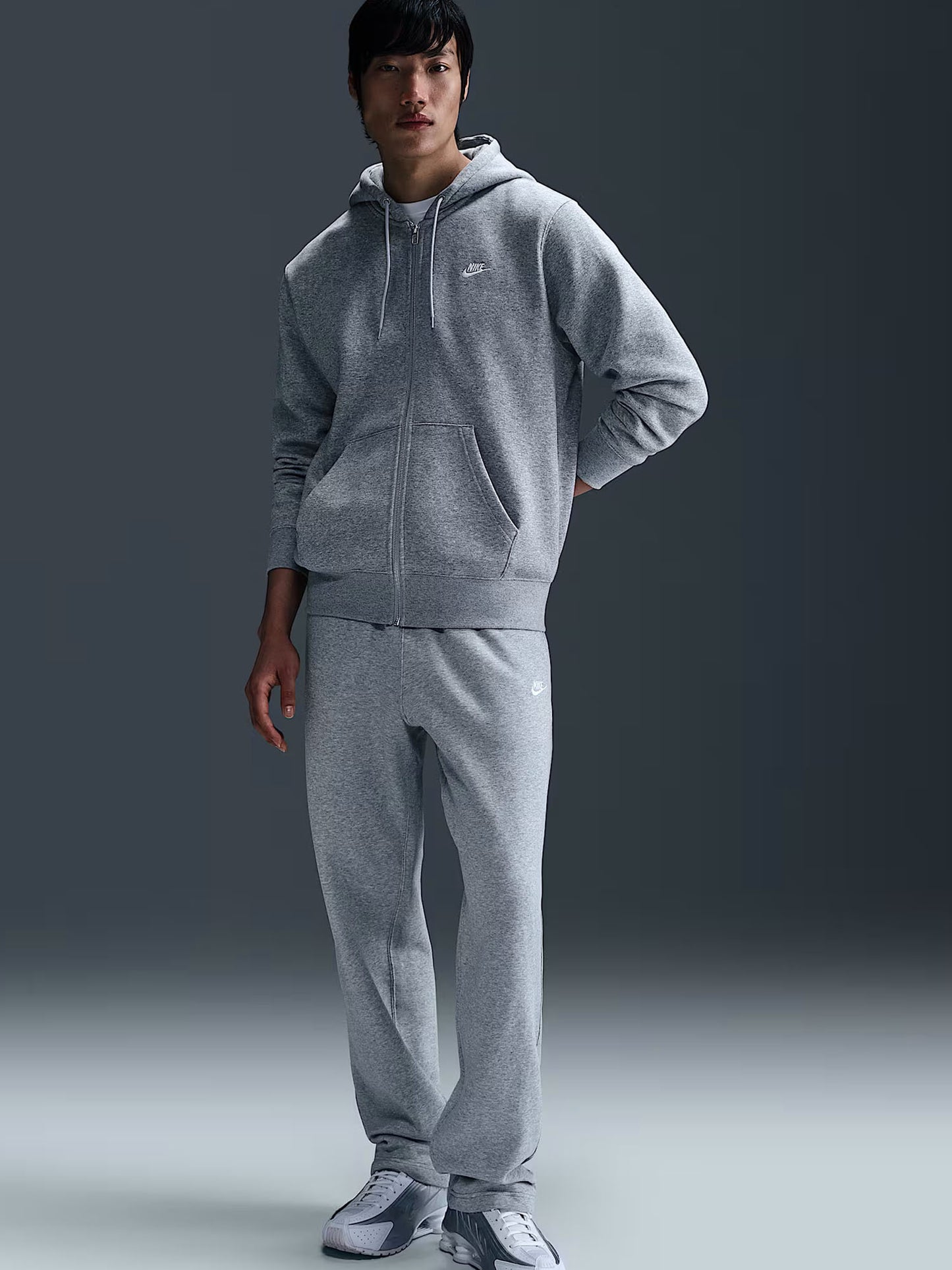 FELPA FULL ZIP CON CAPPUCCIO NIKE DA UOMO GRIGIO
