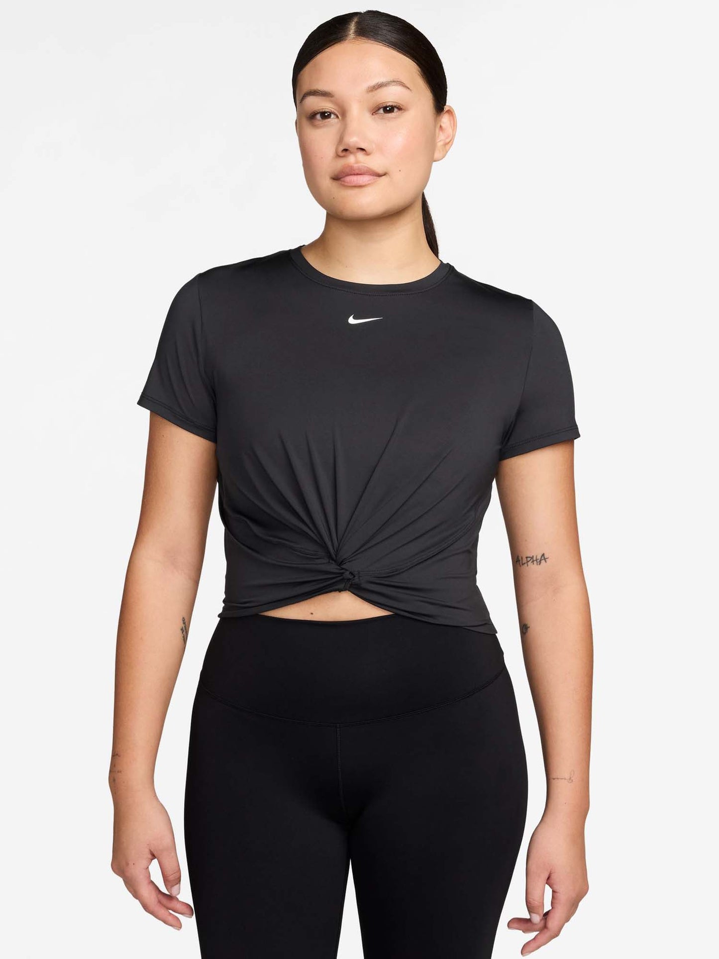 Nike One Classic Twist, t-shirt sportiva donna nera