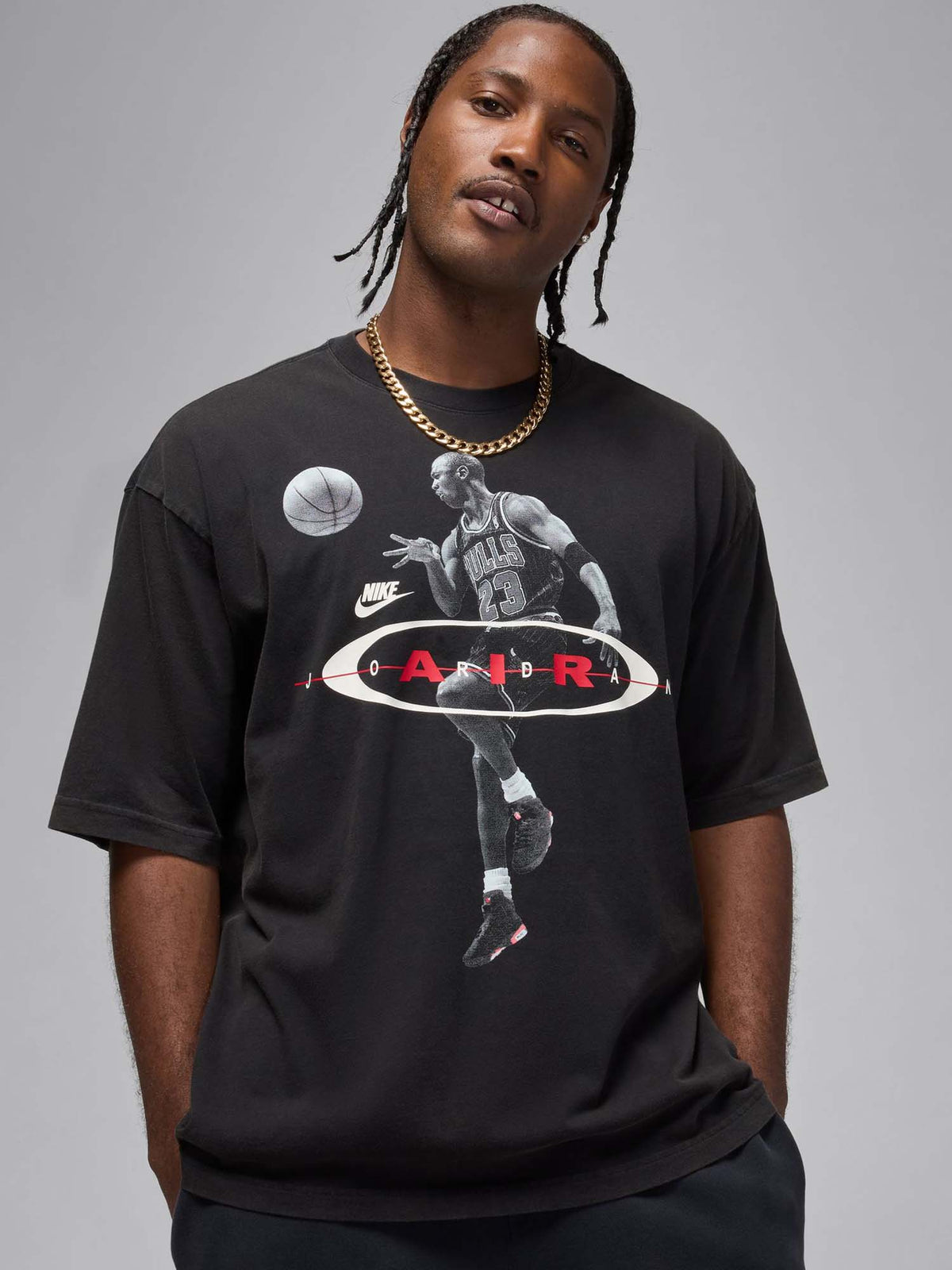 Jordan t-shirt mm basket da uomo nero