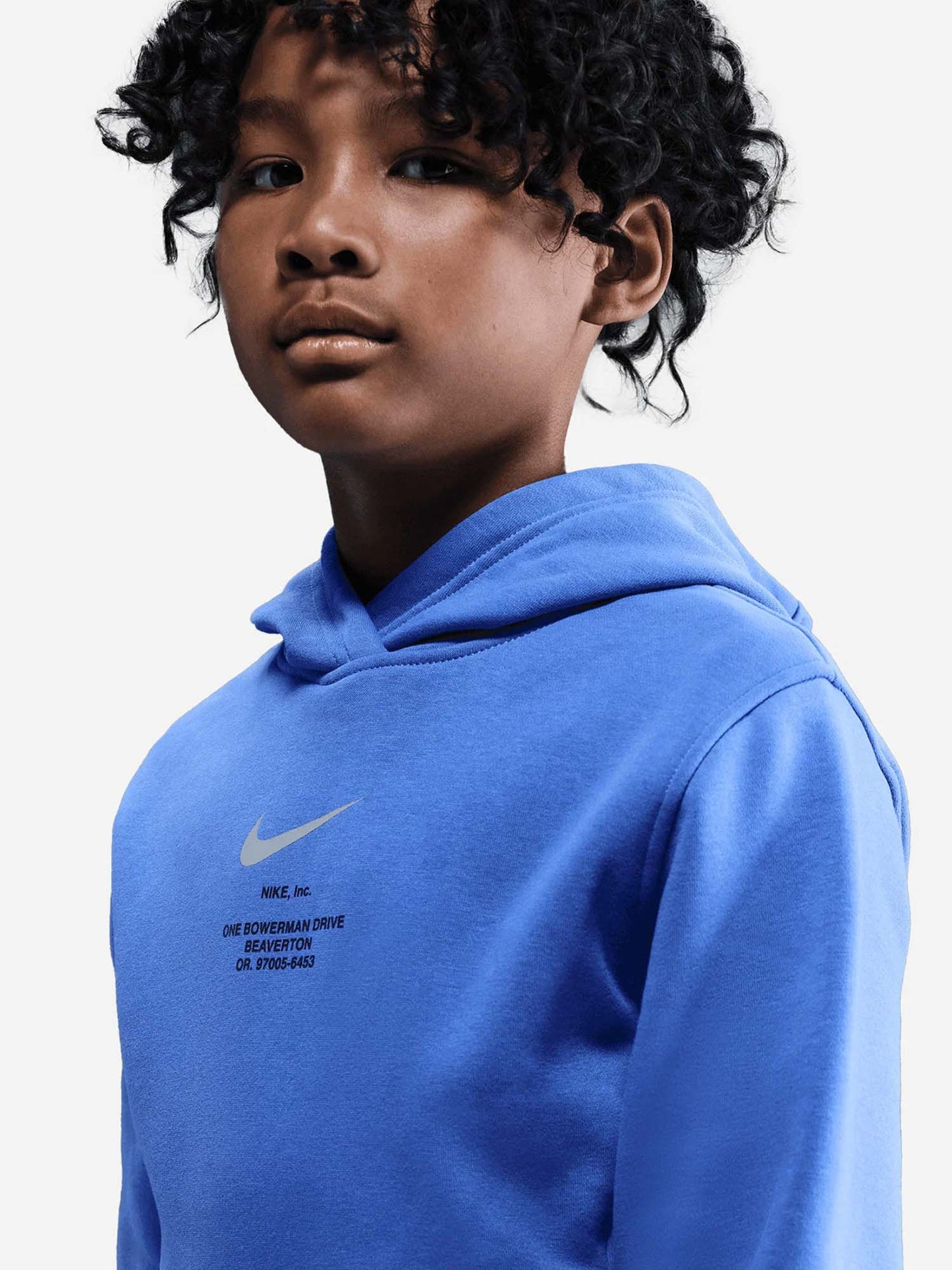 FELPA CON CAPPUCCIO NIKE DA BAMBINO AZZURRO