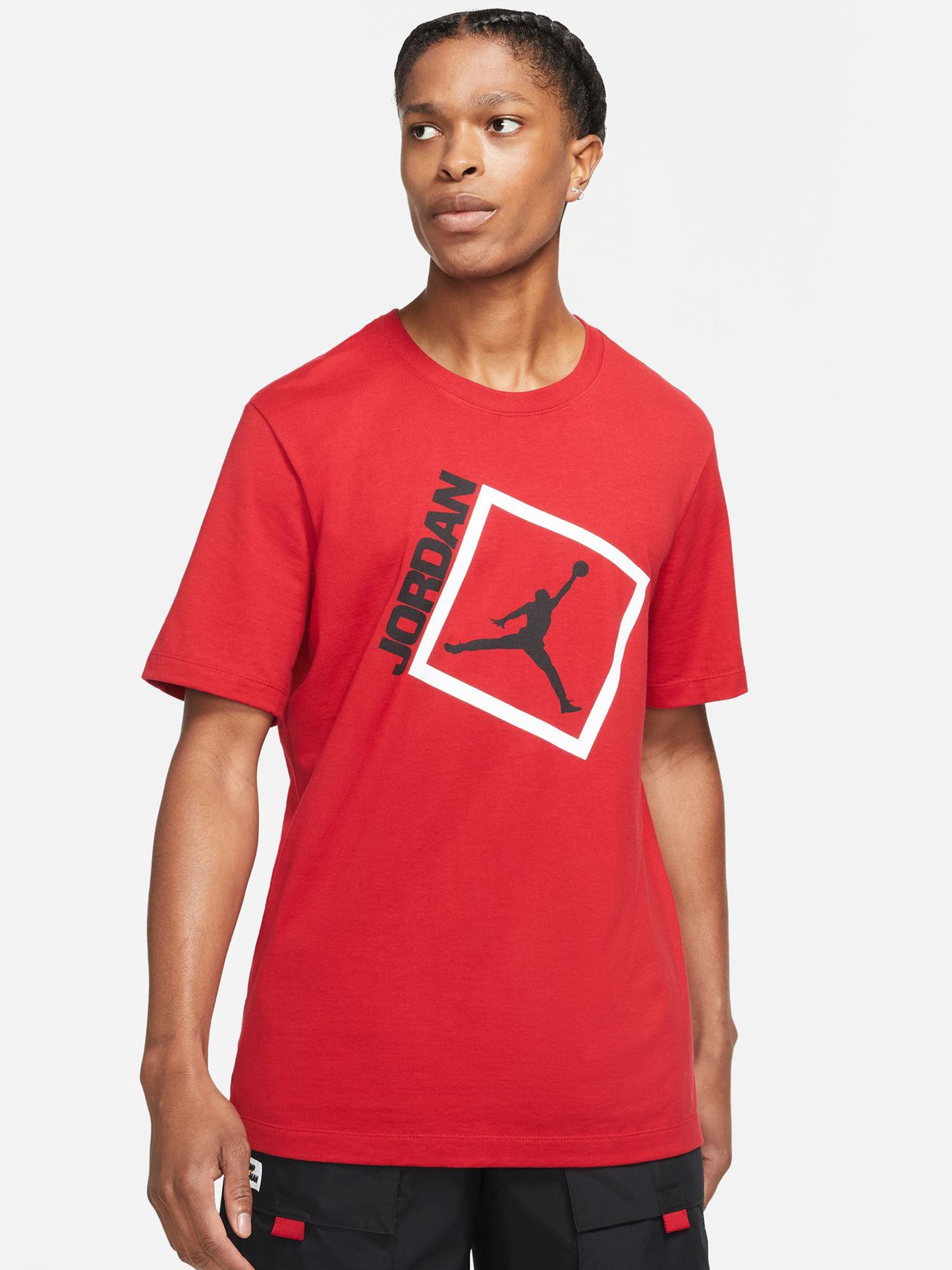 T-shirt Jordan Jumpman Box da uomo in bordeaux