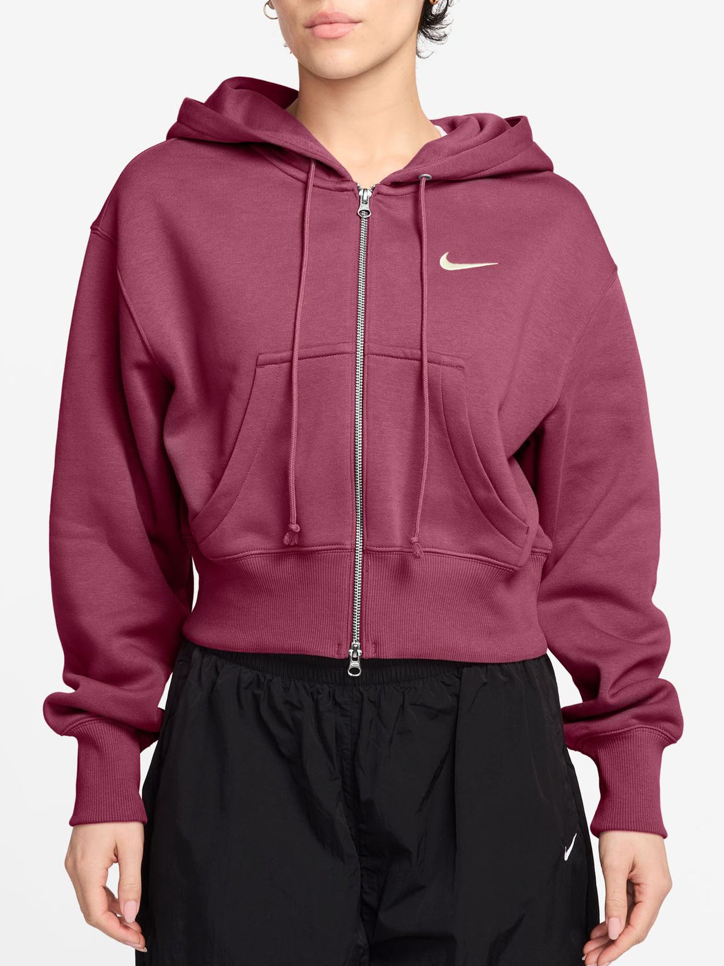 FELPA CROP NIKE DA DONNA BORDEAUX