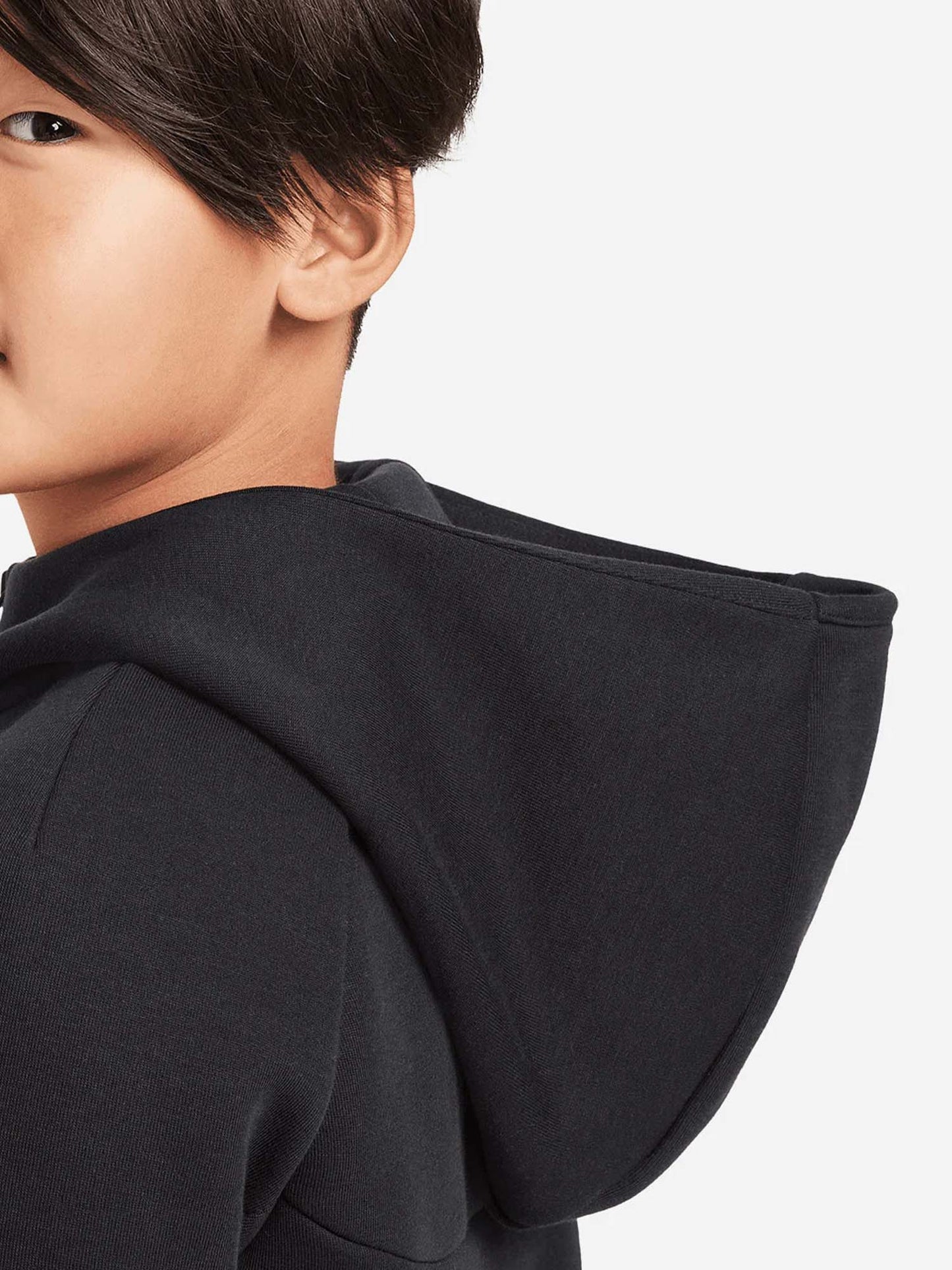 FELPA TECH CON CAPPUCCIO NIKE DA BAMBINO NERO