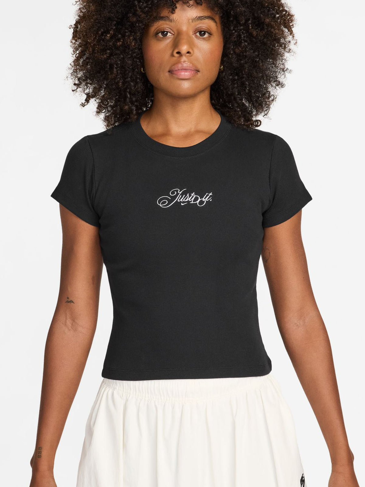 Nike t-shirt mm rib da donna nero