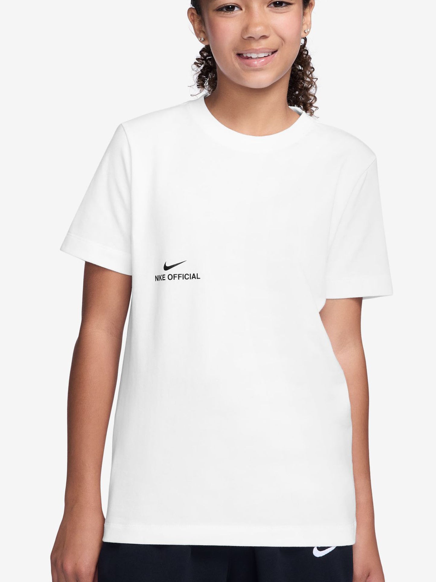 T-shirt a maniche corte Nike bianca per bambino e bambina