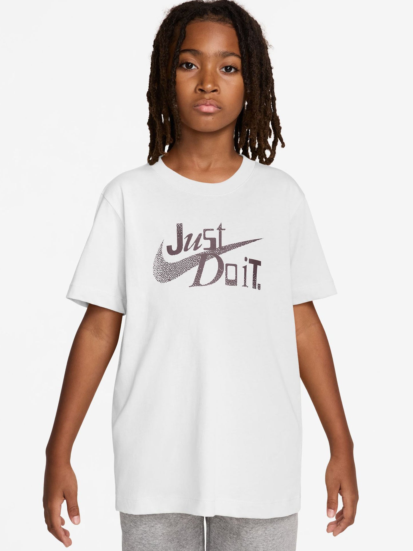 T-shirt a maniche lunghe unisex bambino Nike bianca