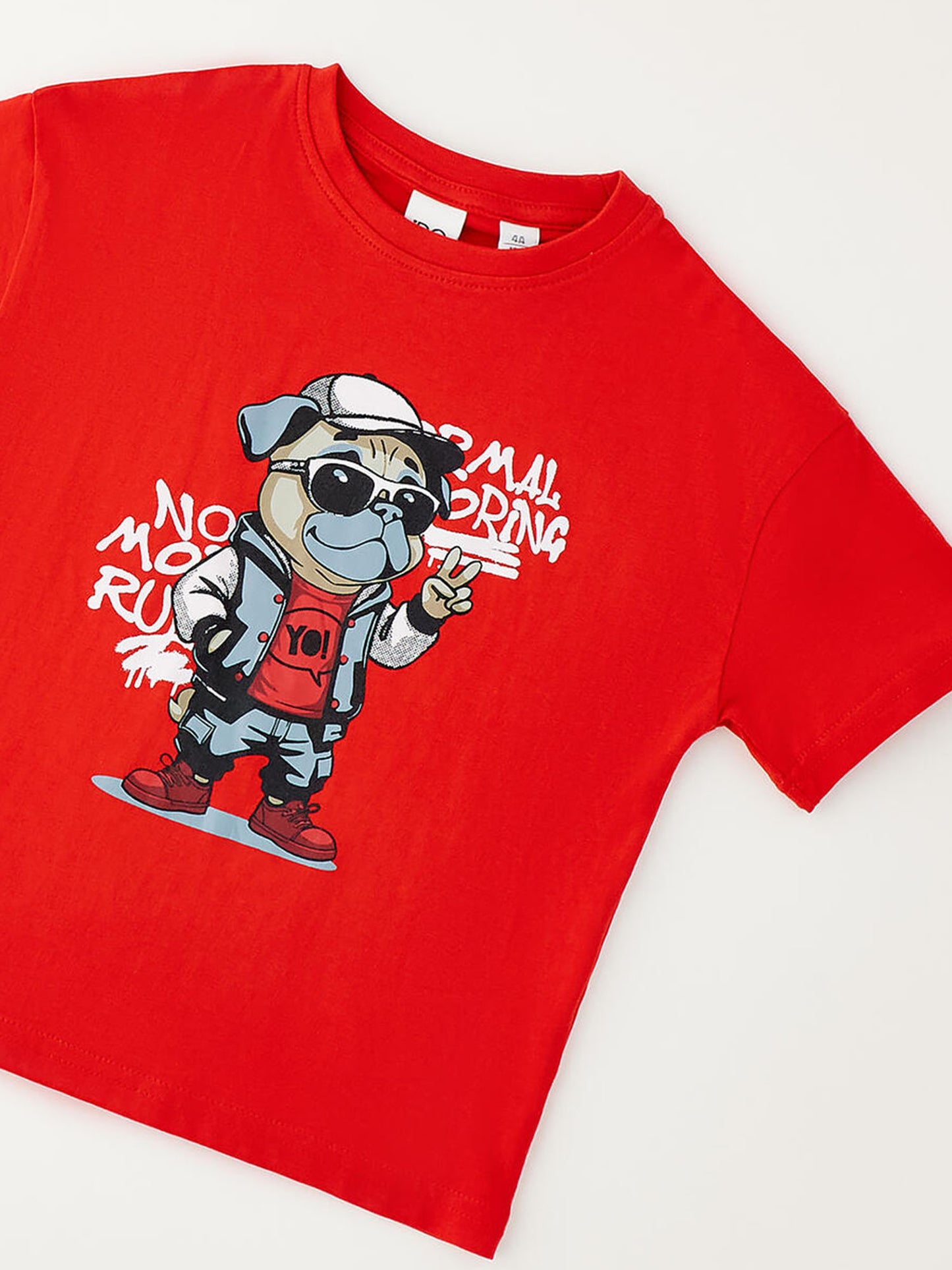 T-shirt rossa a maniche corte unisex bambino Ido