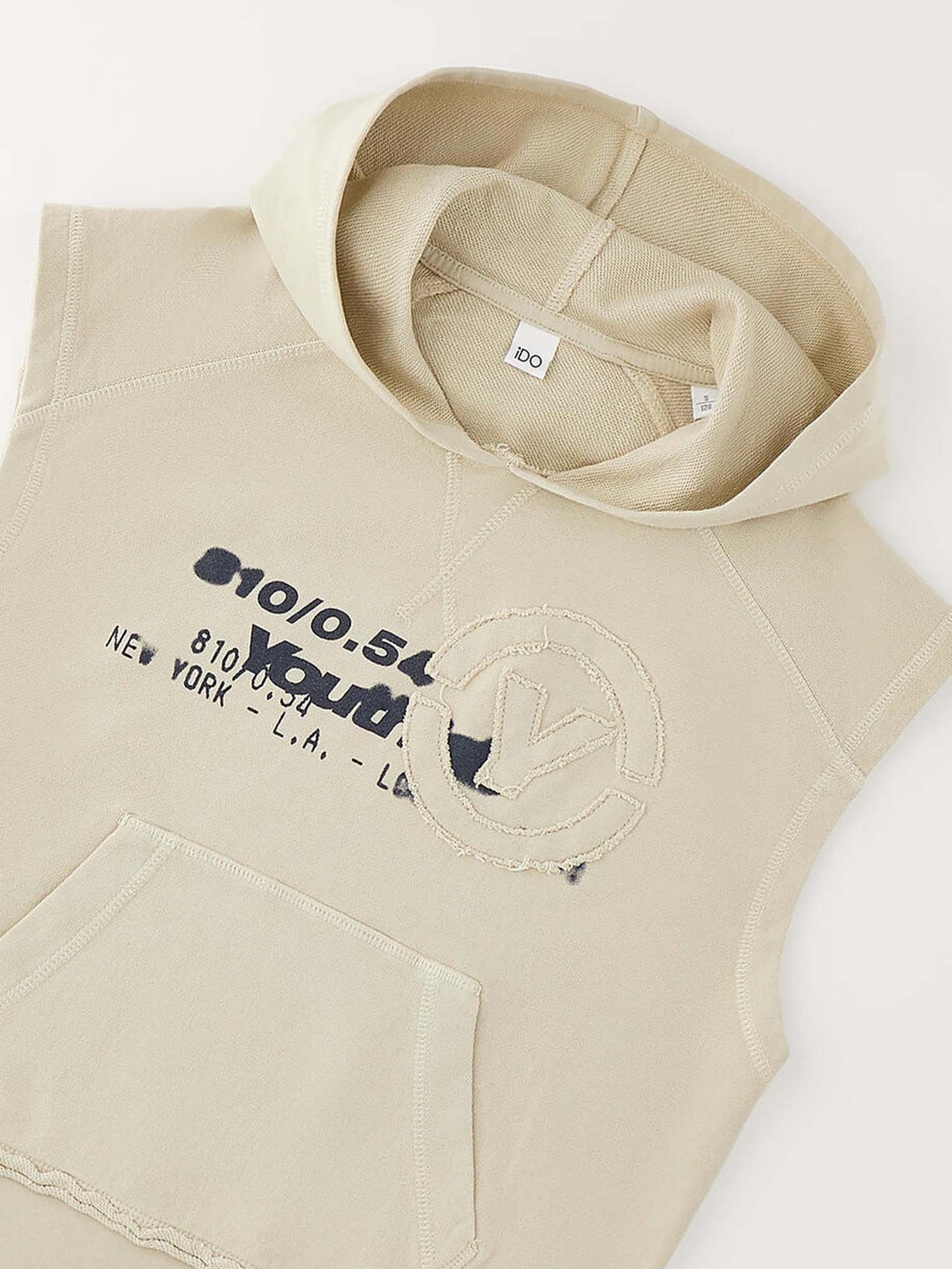Felpa beige senza maniche unisex bambino Ido