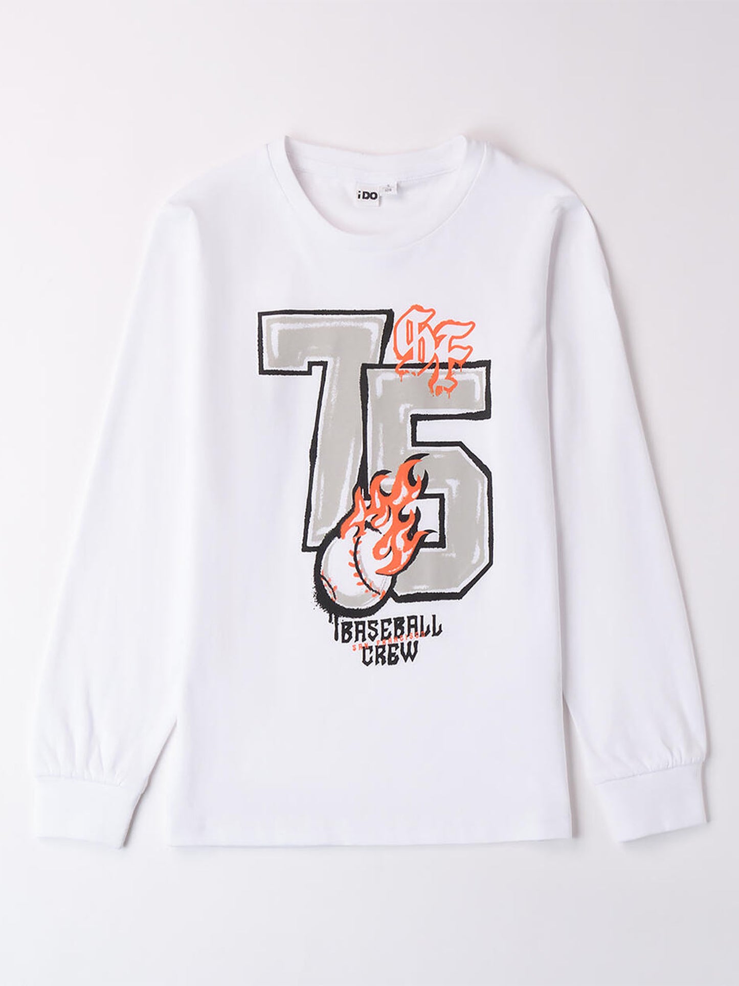 T-SHIRT MANICHE LUNGHE CON STAMPA IDO BAMBINO BIANCO