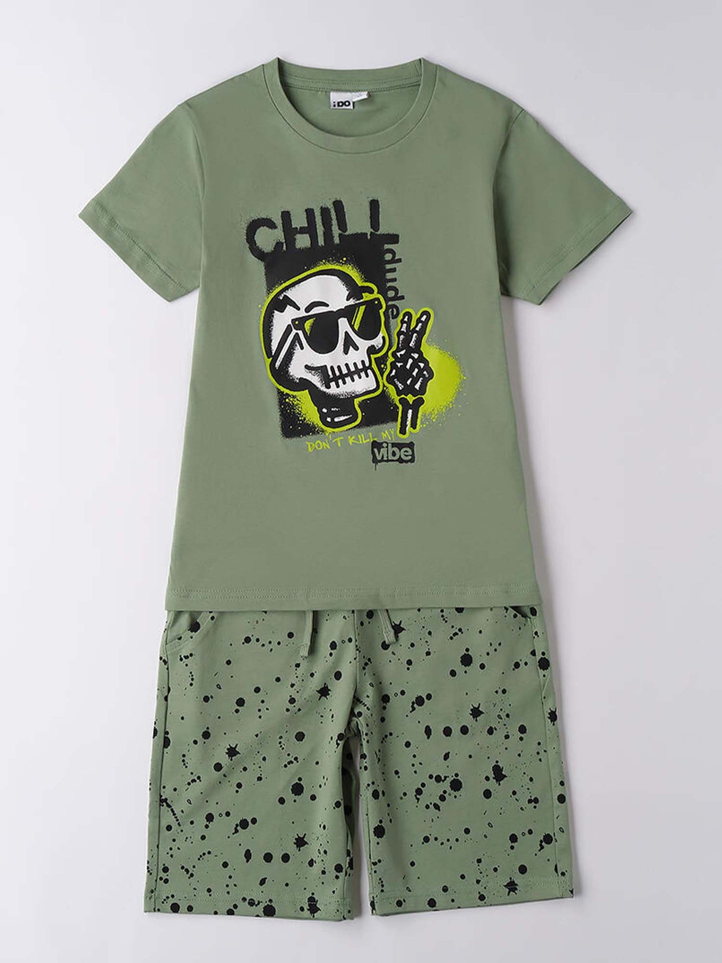 IDO BTS T-SHIRT+SHOR - VERDE MILITARE