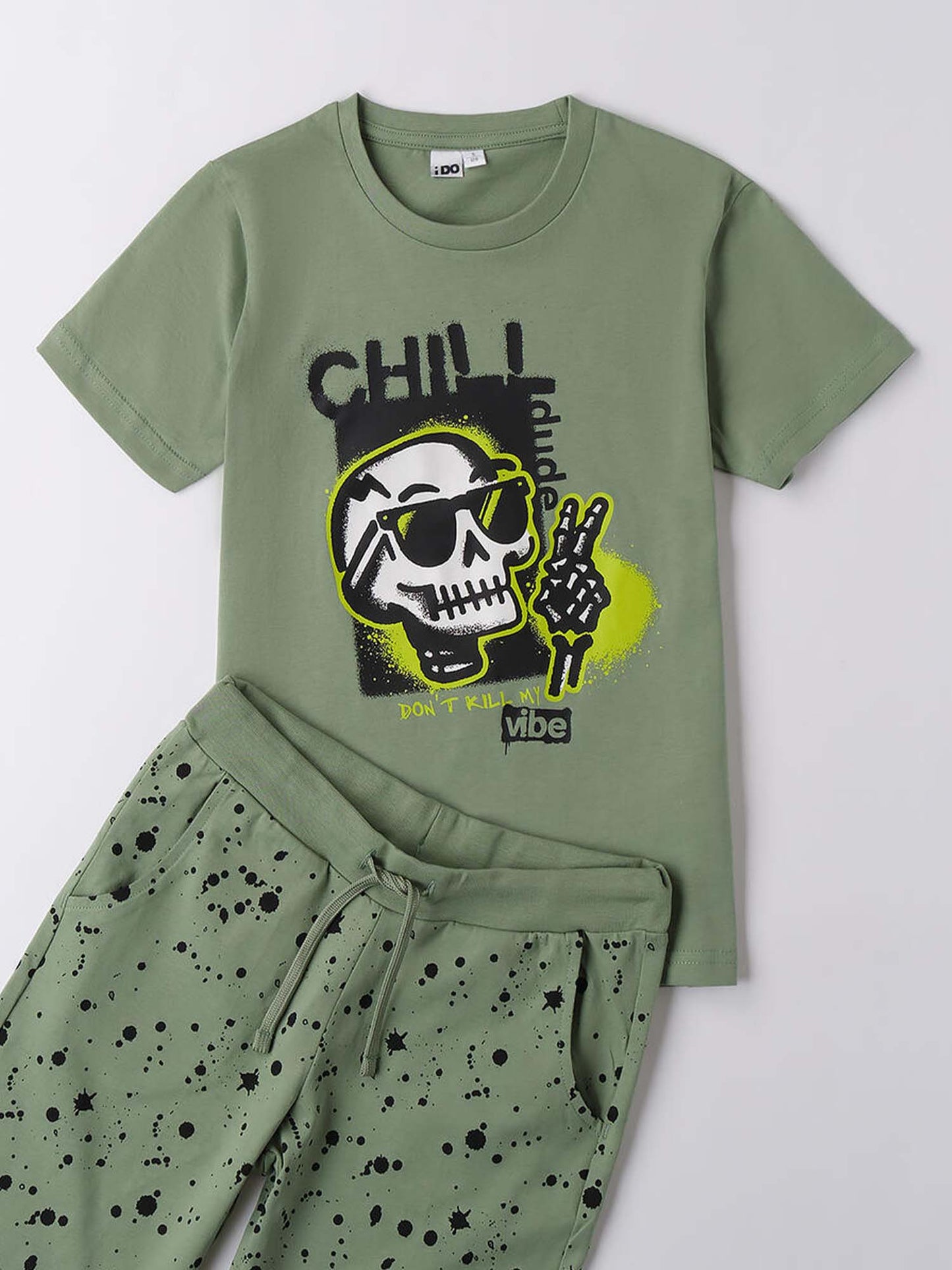 IDO BTS T-SHIRT+SHOR - VERDE MILITARE