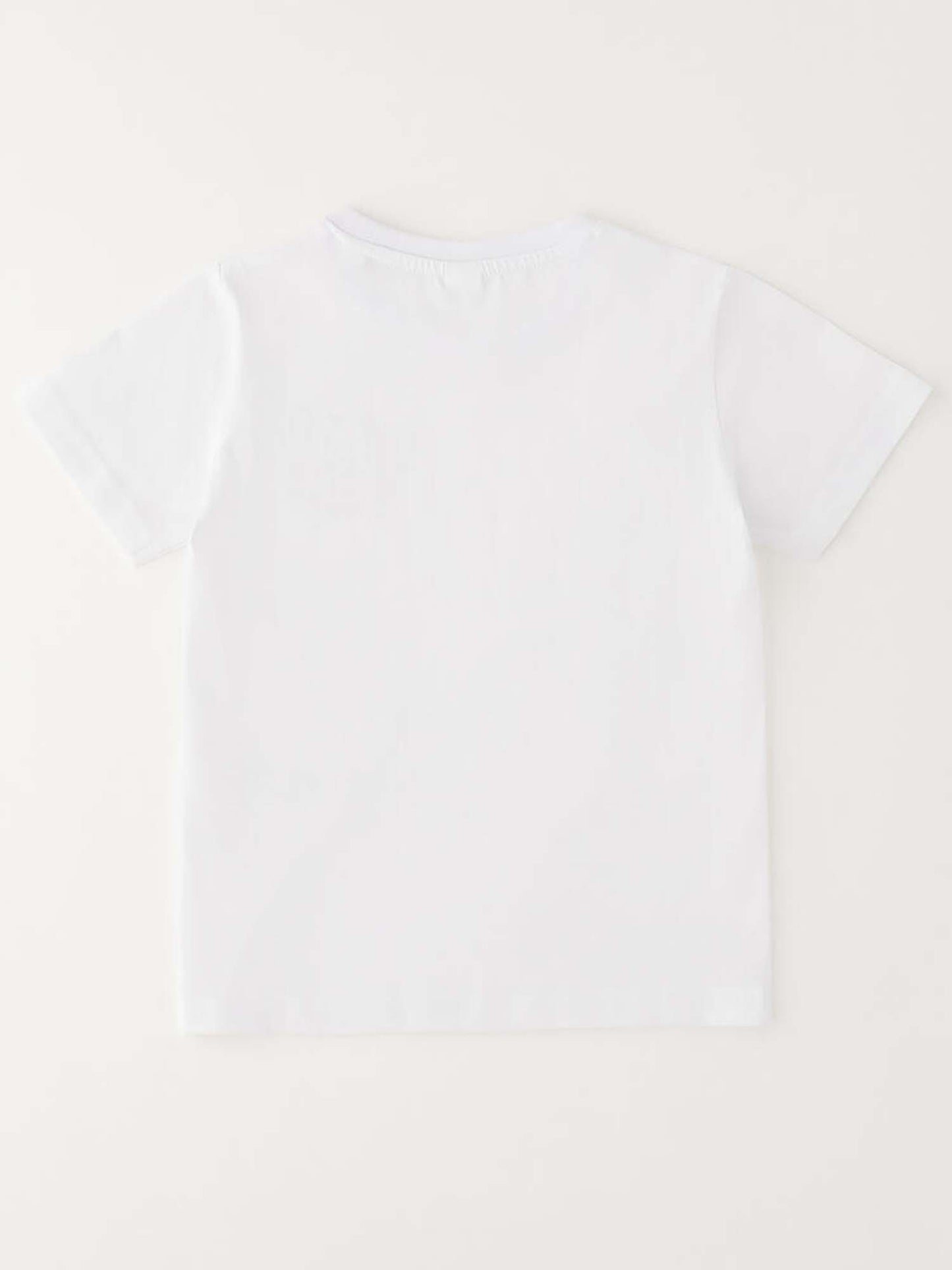 T-shirt bianca a maniche corte unisex bambino Ido 4G446