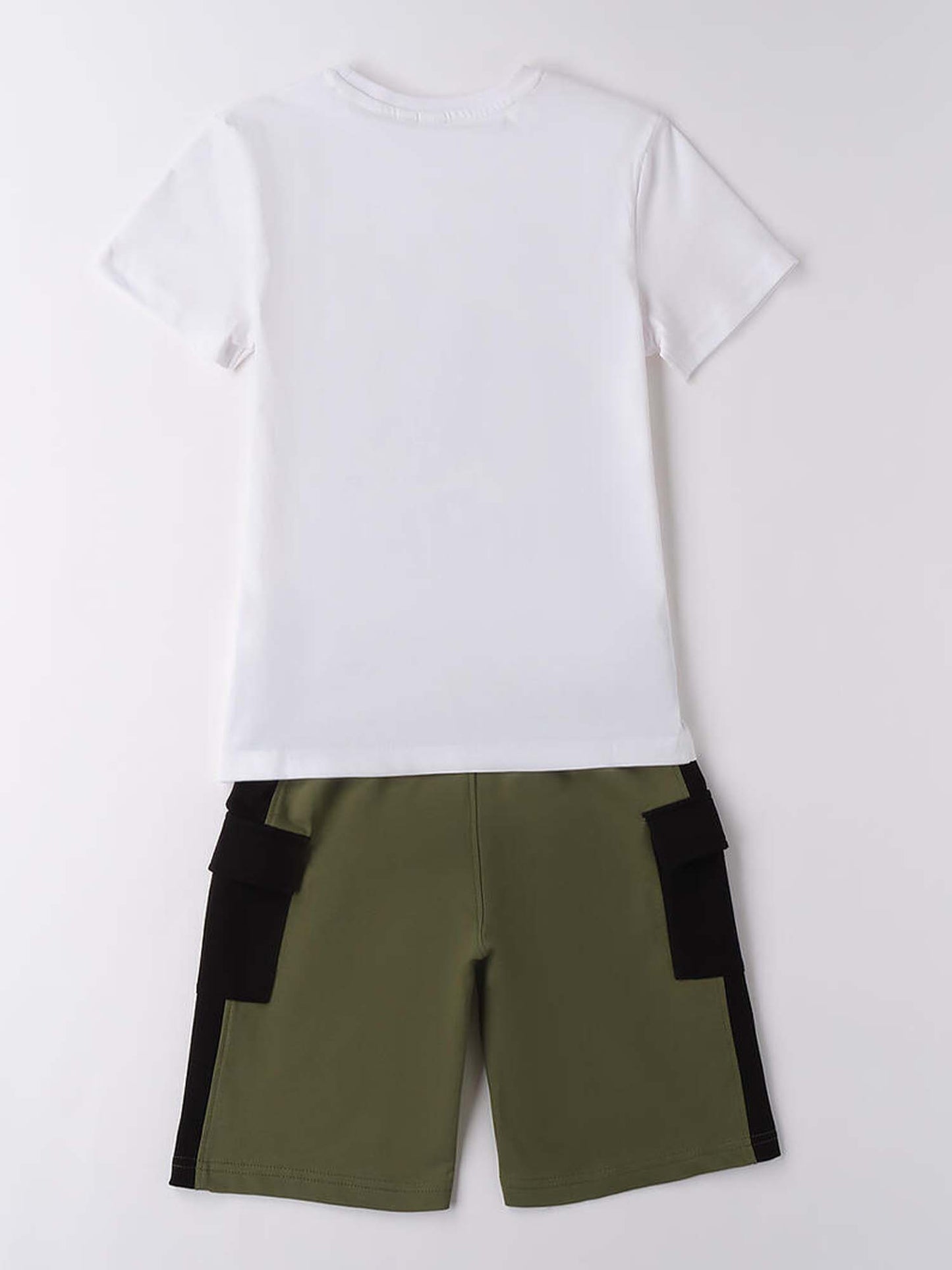 IDO T-SHIRT+SHORT - BIANCO-VERDE