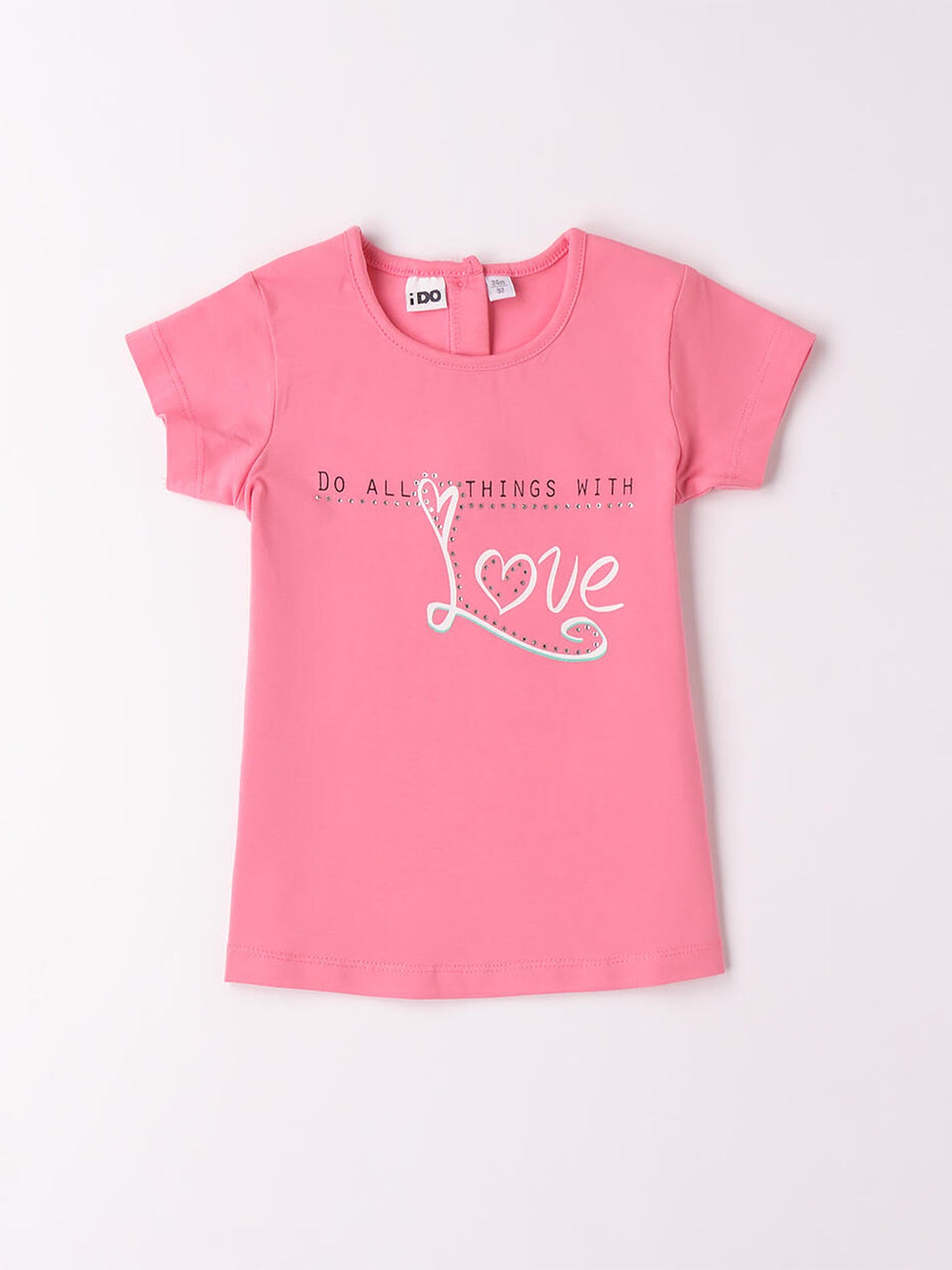 T-SHIRT CON STRASS IDO BAMBINA ROSA