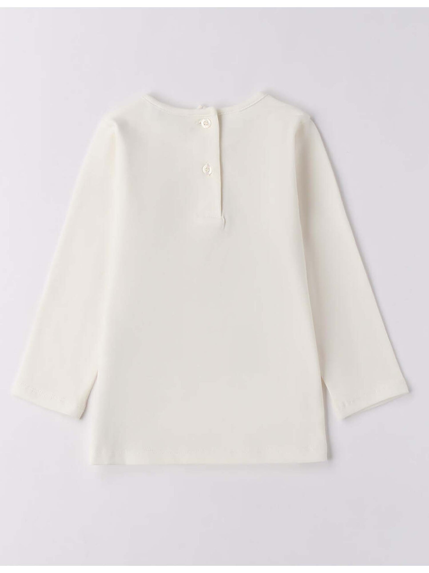 MAGLIA MANICA LUNGA CON ORSETTO iDO DA BAMBINA BIANCO