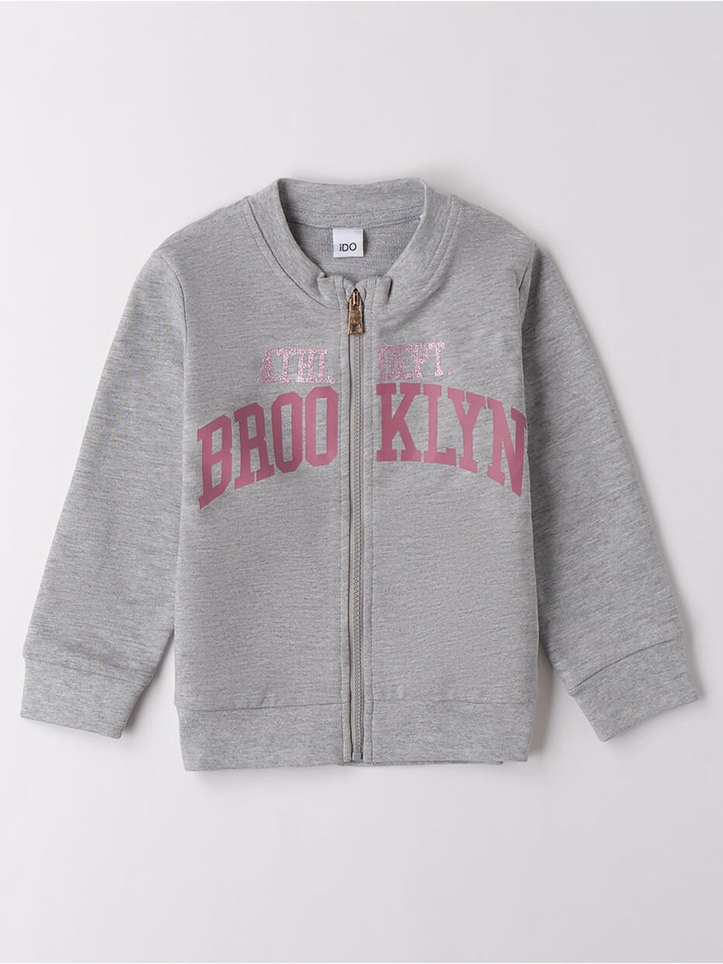 FELPA BTS CON ZIP iDO BAMBINA GRIGIO