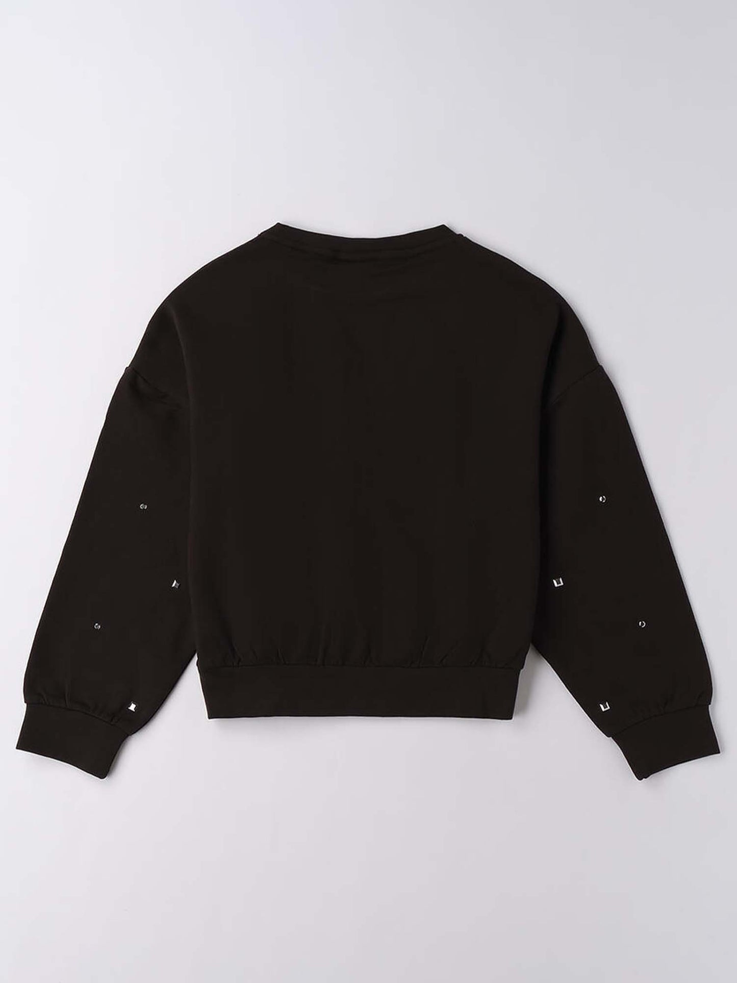 FELPA CON BORCHIE iDO DA BAMBINA NERO