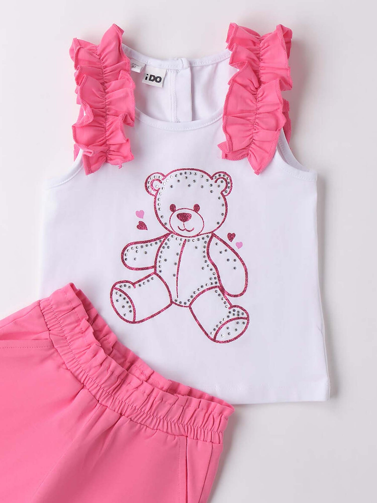 IDO TOP+SHORT - BIANCO ROSA