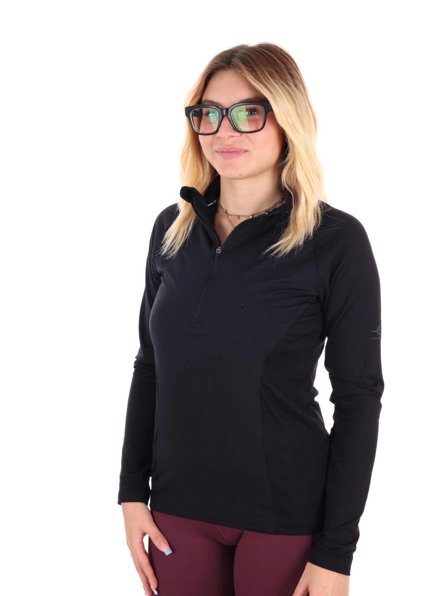 MAGLIA A MANCIHE LUNGHE RUNNING CUSCA ENERGETICS DA DONNA NERO
