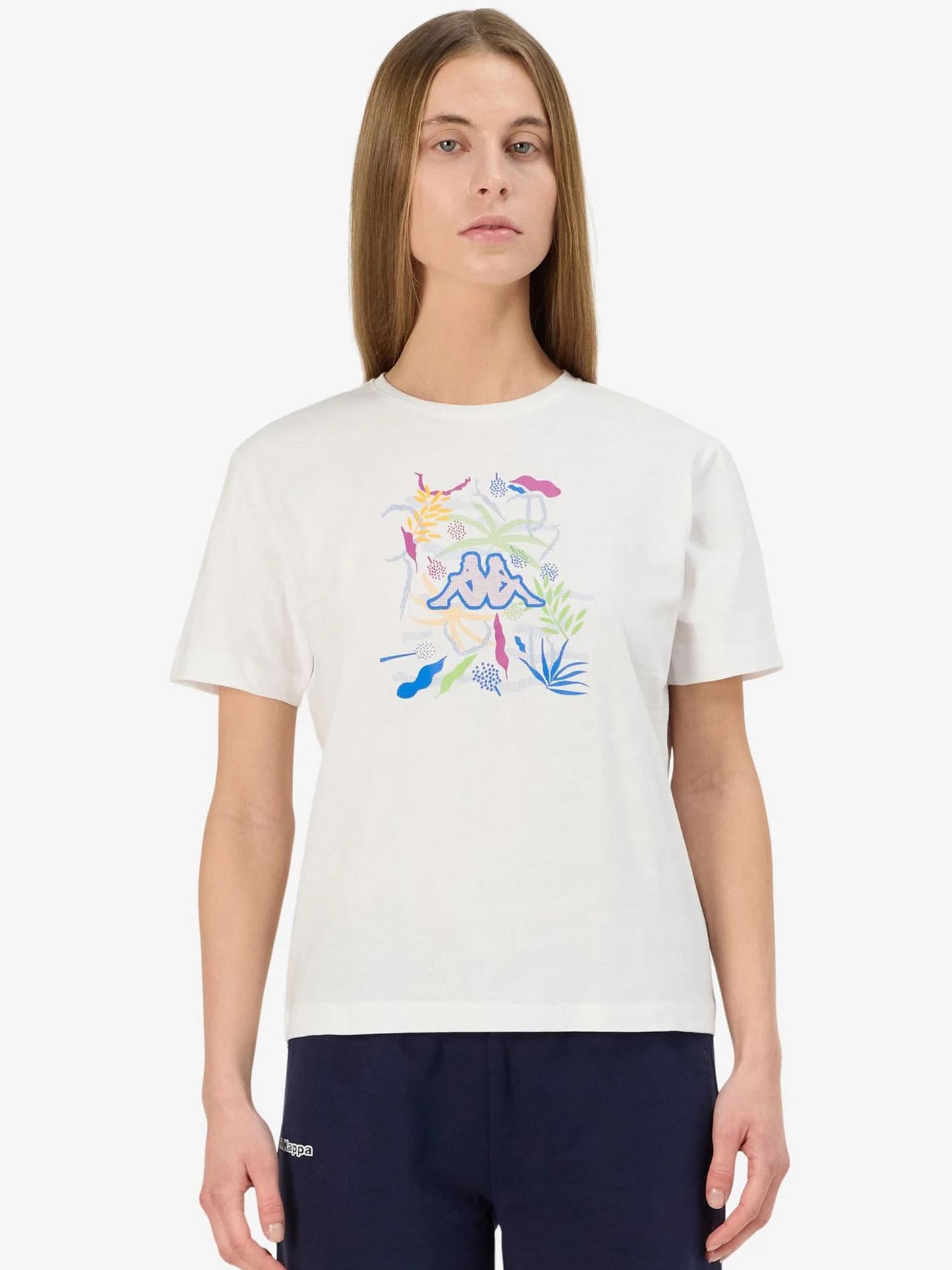 T-SHIRT LOGO GAMINO KAPPA DONNA BIANCO