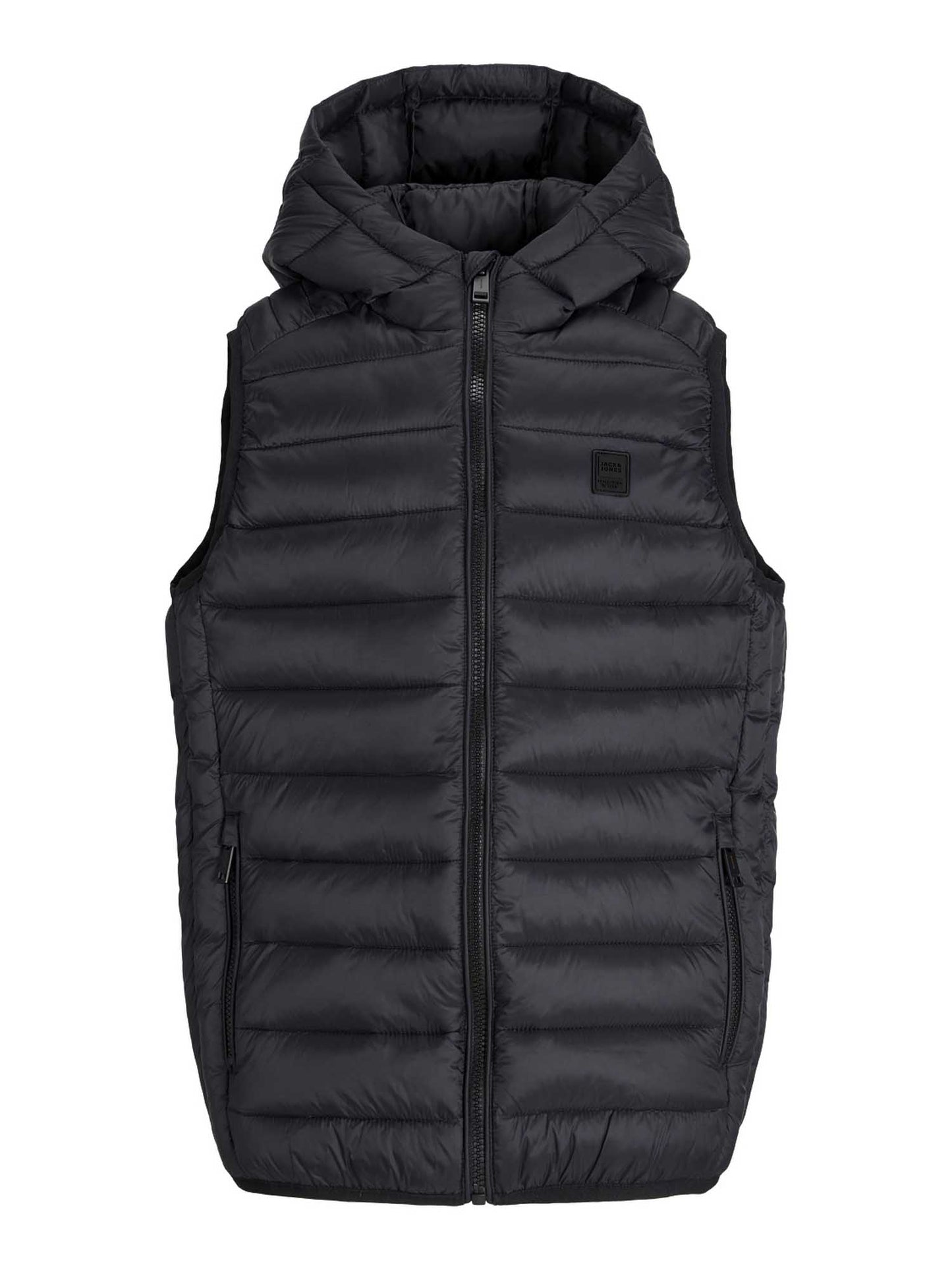 GILET TRAPUNTATO CON CAPPUCCIO JACK&JONES JUNIOR NERO
