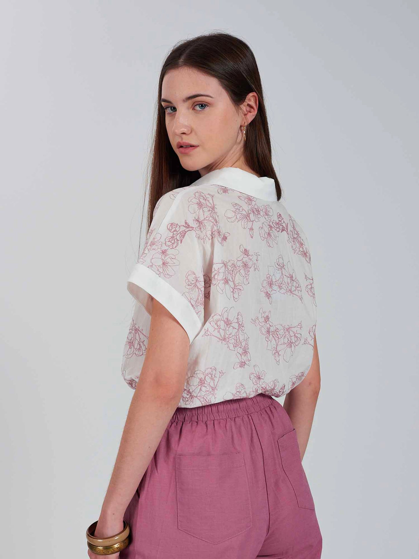 CAMICIA CON RICAMO YES ZEE DONNA BIANCO
