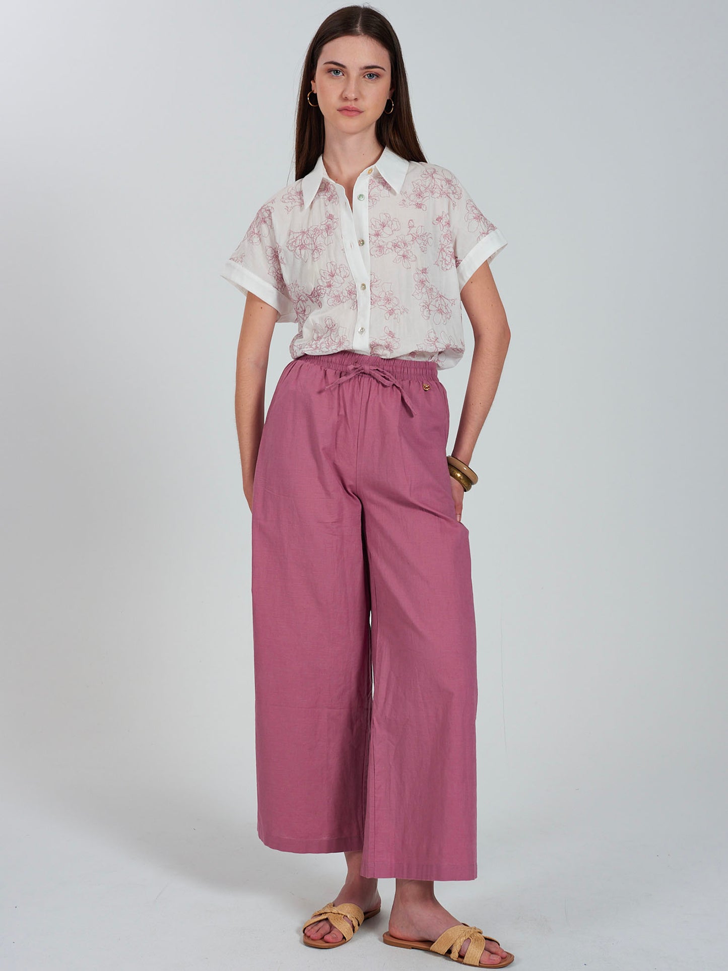 CAMICIA CON RICAMO YES ZEE DONNA BIANCO