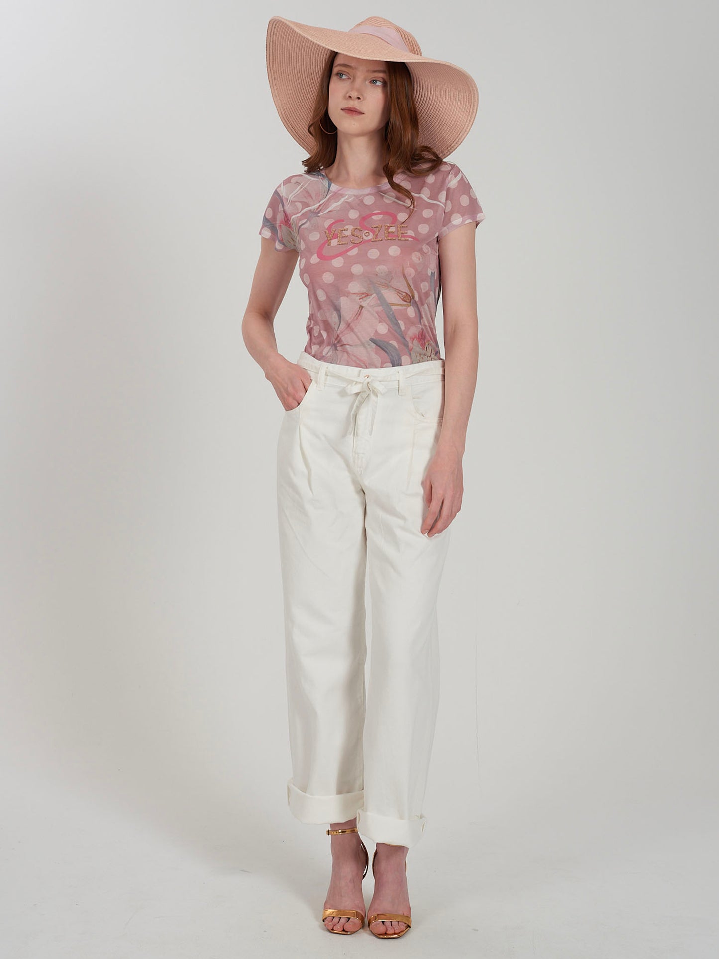 T-SHIRT CON STAMPA YES ZEE DONNA ROSA