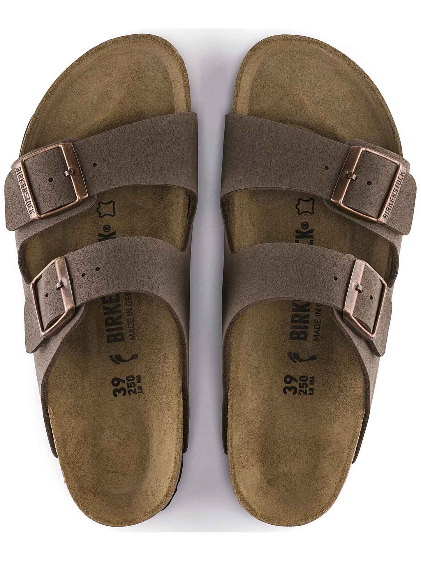 Sandalo Birkenstock Arizona donna mocca con doppia fibbia regolabile