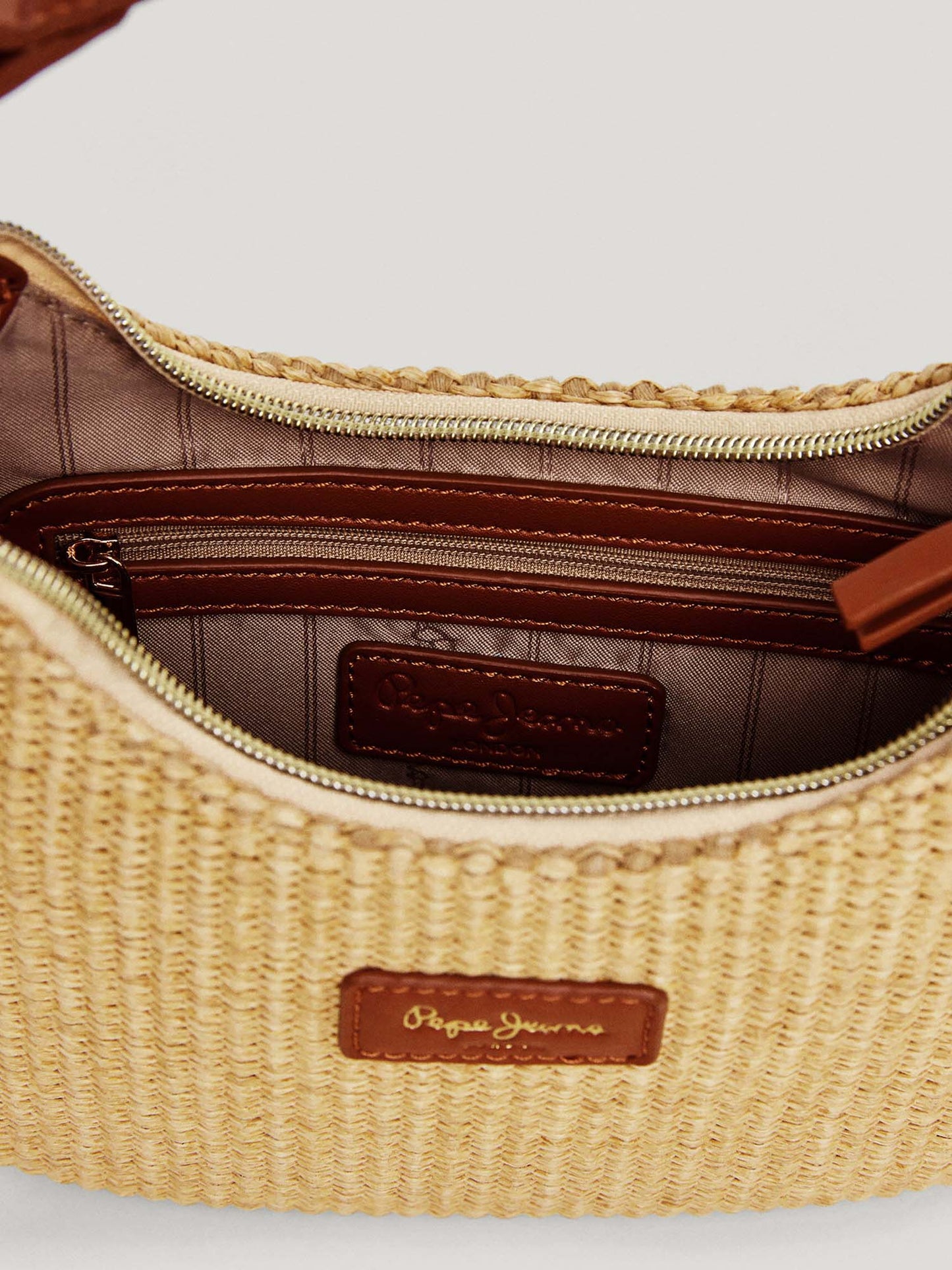Borsa Trish Pepe Jeans in rafia beige donna