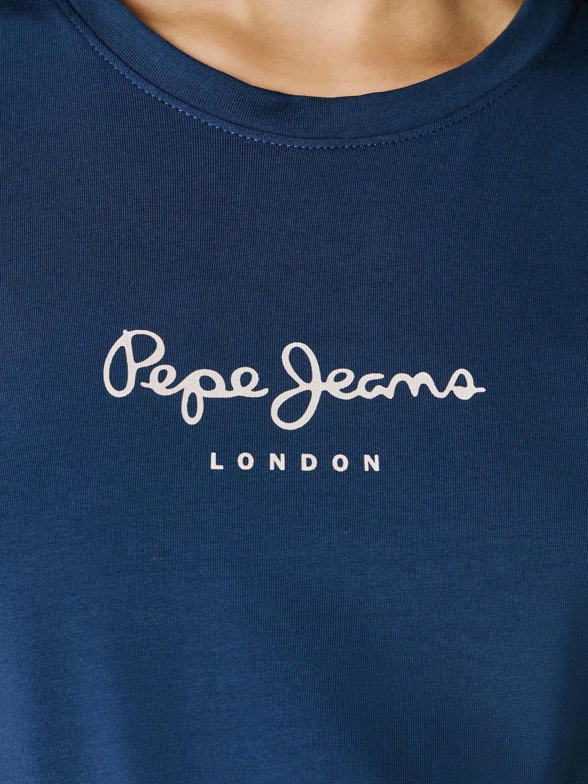 Pepe jeans new virgi t-shirt da donna blu
