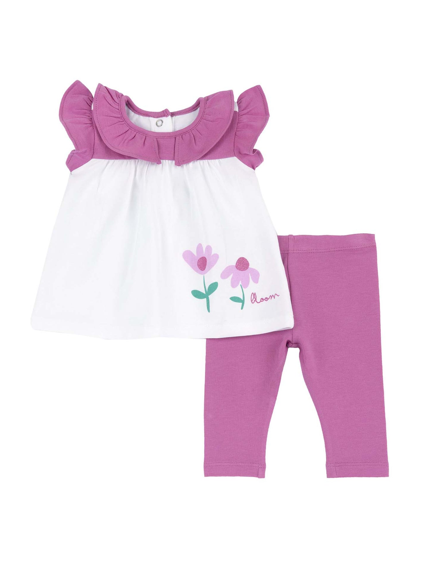 CHICCO T-SHIRT+LEGGI - BIANCO FUXIA